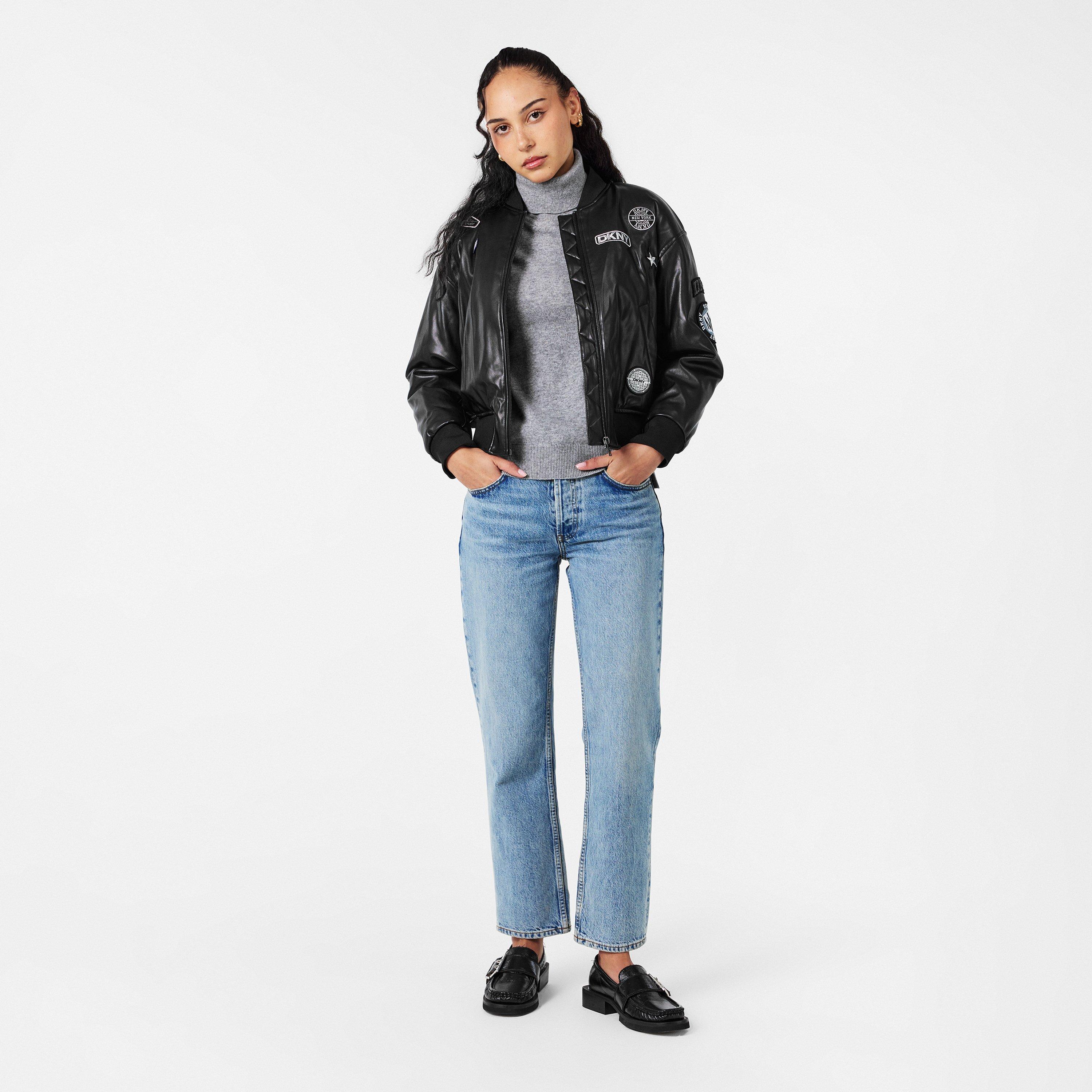 Black - DKNY - Women's Pin Bomber Jacket - 6
