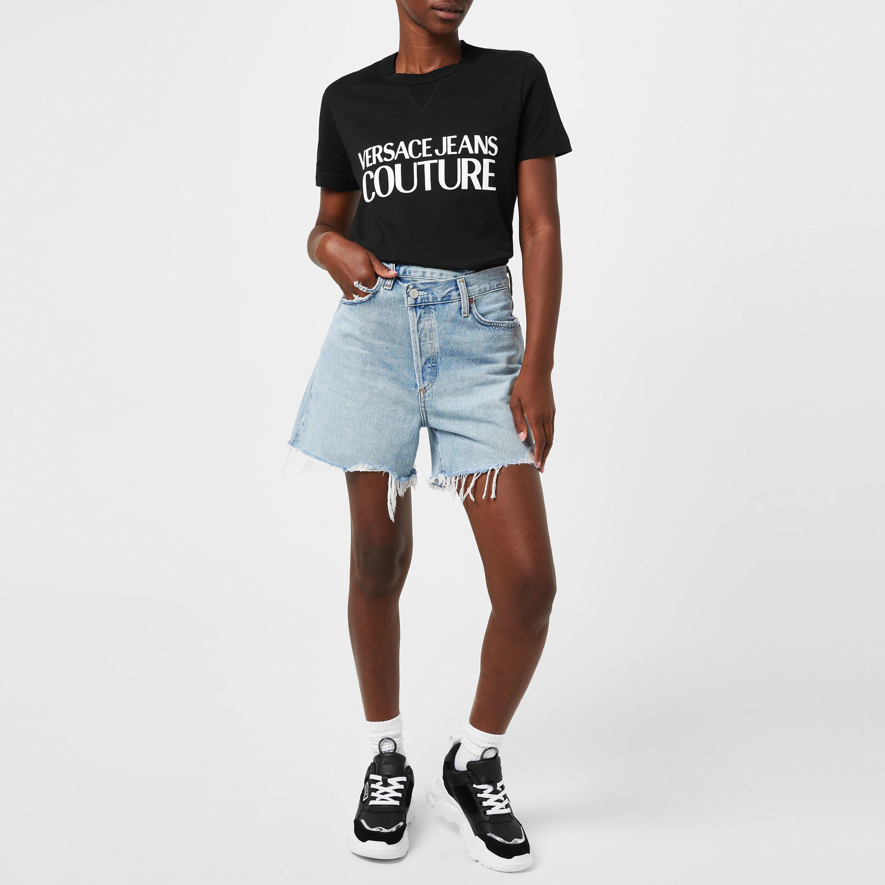 Black/White899 - Versace Jeans Couture - Contrast Logo T Shirt - 4