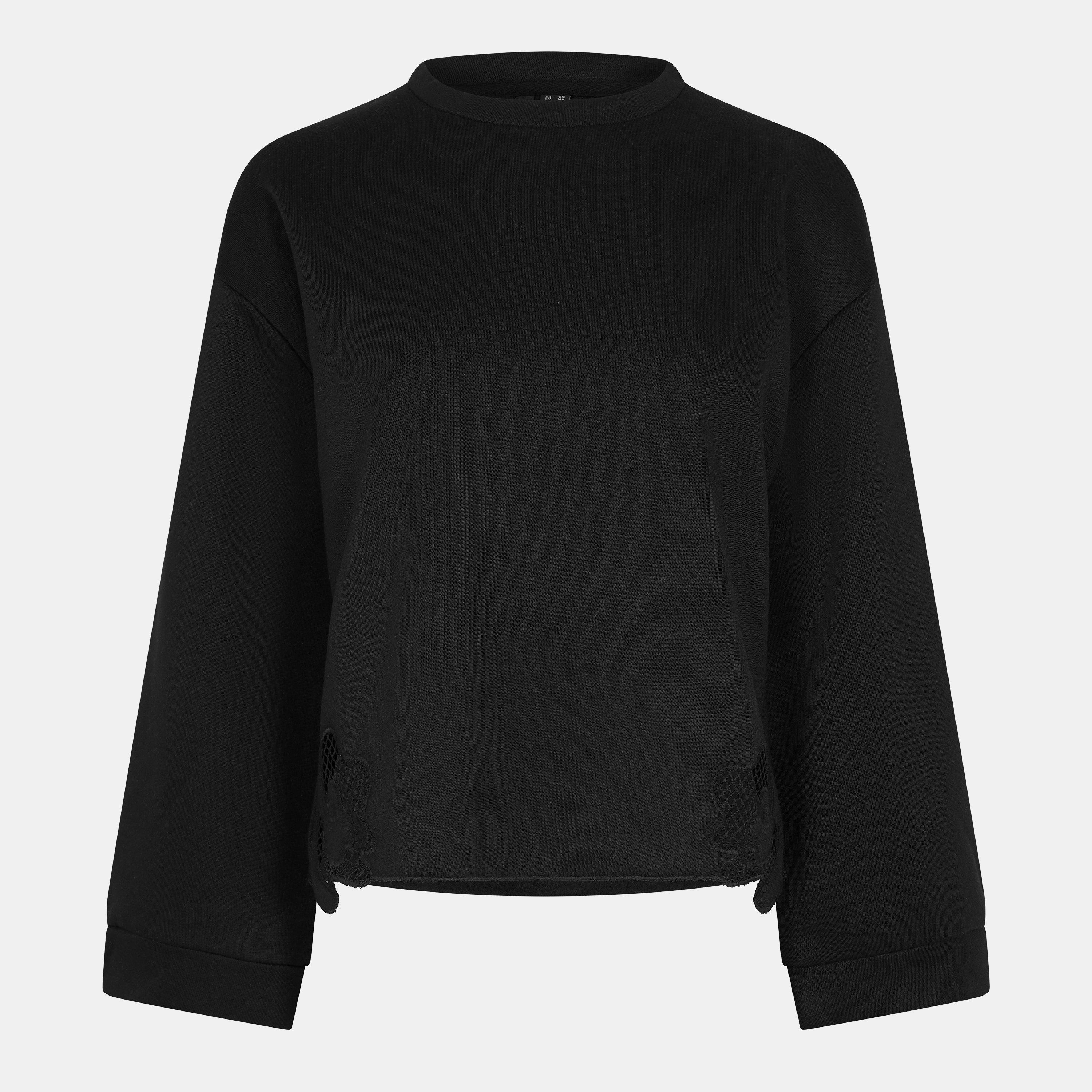 Black - Vero Moda - Women's Laila Long-Sleeve Crew Sweatshirt - 1