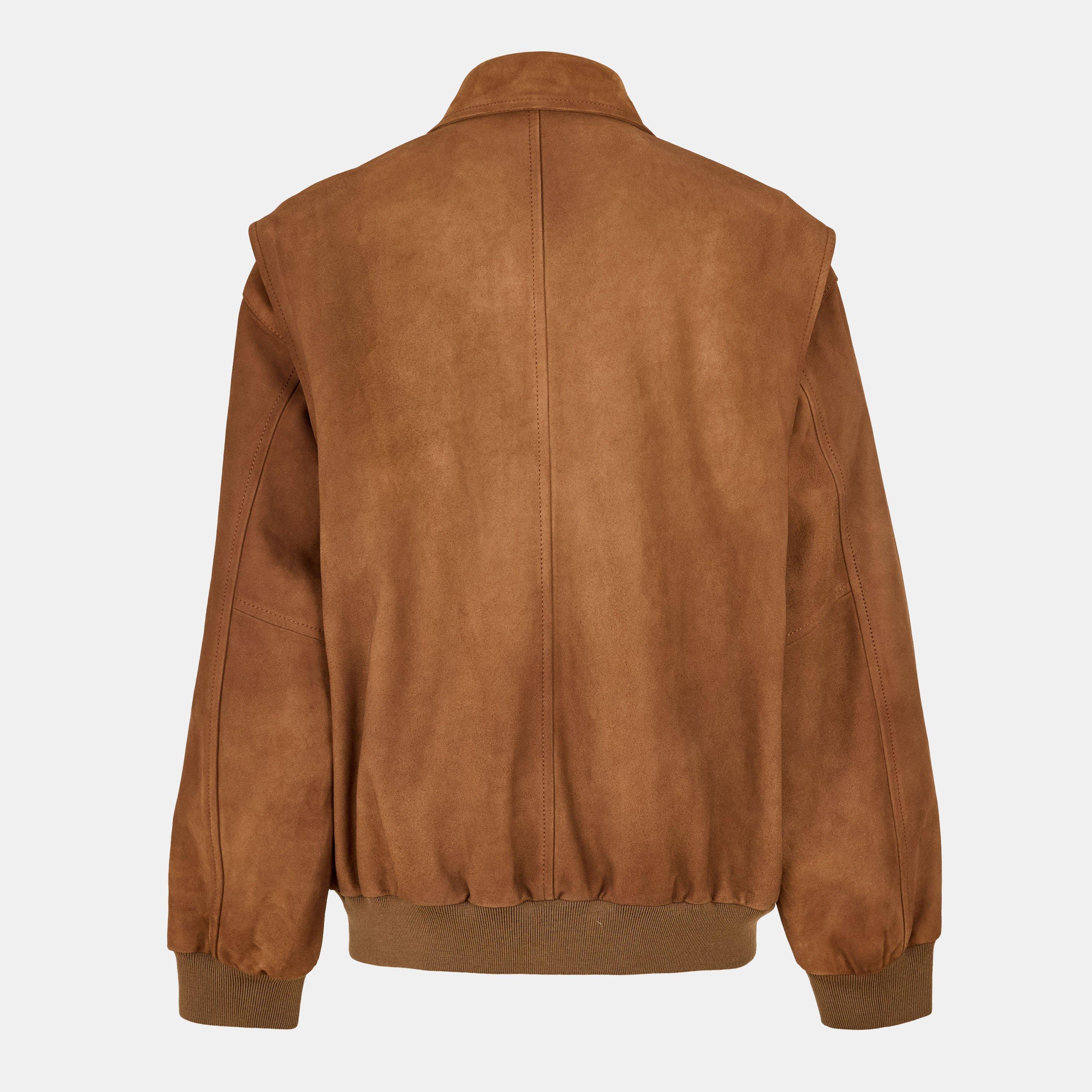 Cannella - Miu Miu - Women's Suede Hardware Detail Leather Jacket - 2