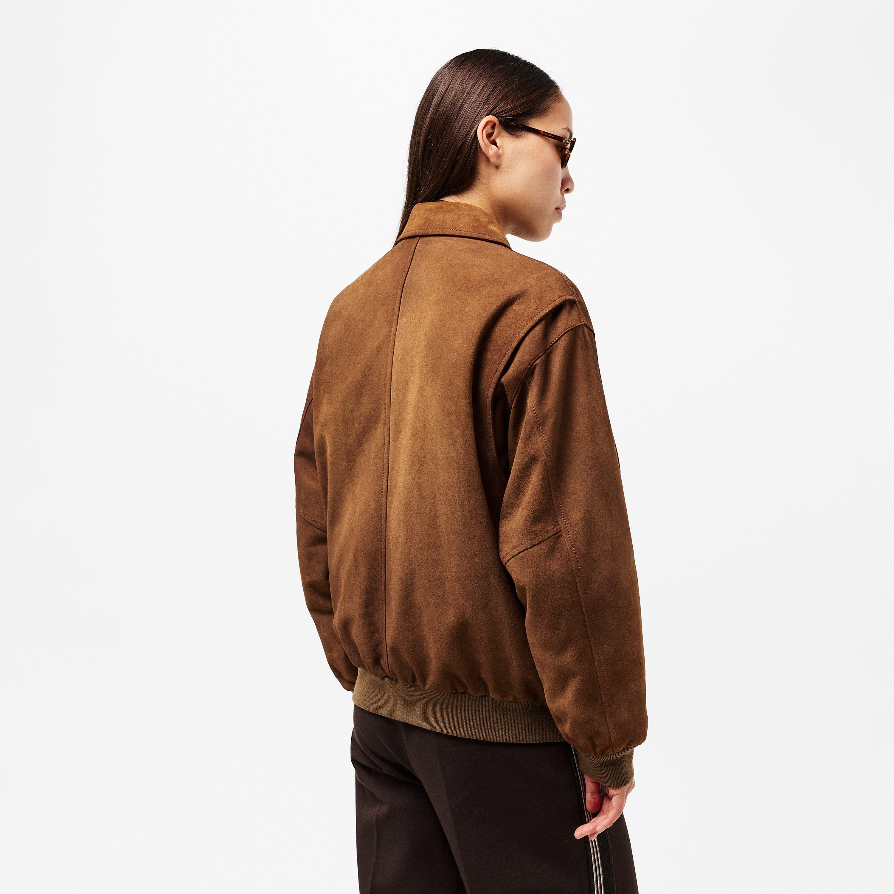 Cannella - Miu Miu - Women's Suede Hardware Detail Leather Jacket - 4