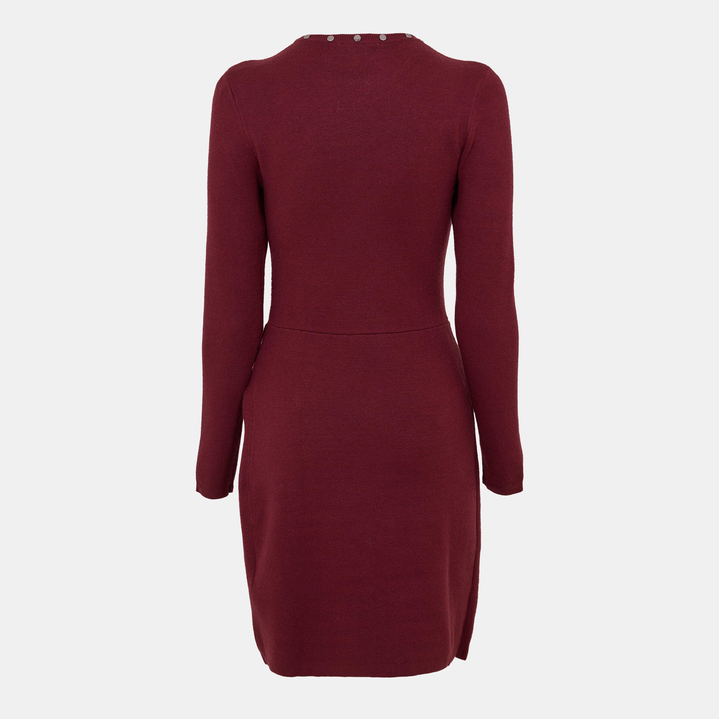 Burgundy - Never Fully Dressed - Women's Sammie Knitted Jumper Dress - 2