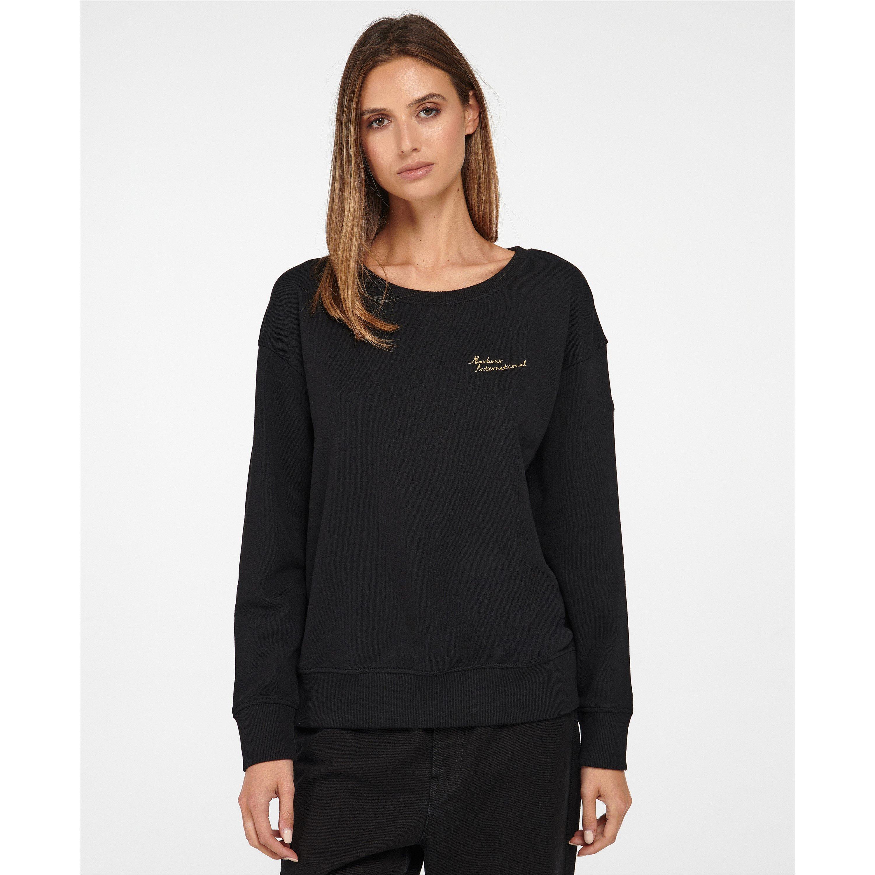 Barbour International Women's Chequer Overlayer Sweatshirt - Black - 8 (XS)