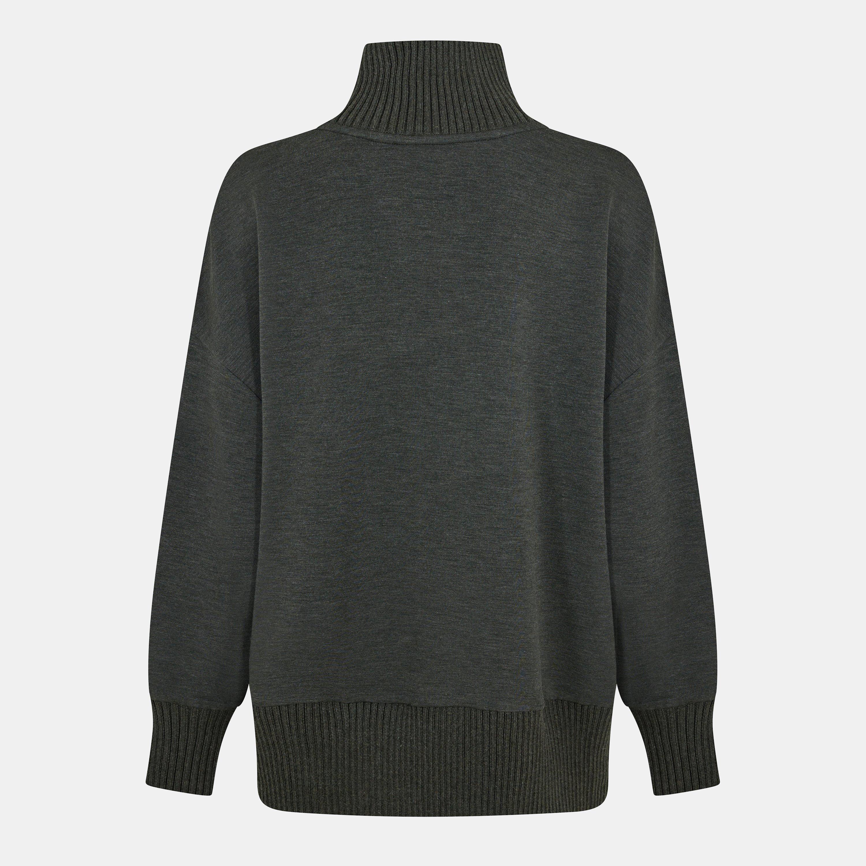 olive marl - Varley - Womens Barker High-Neck Sweat - 2