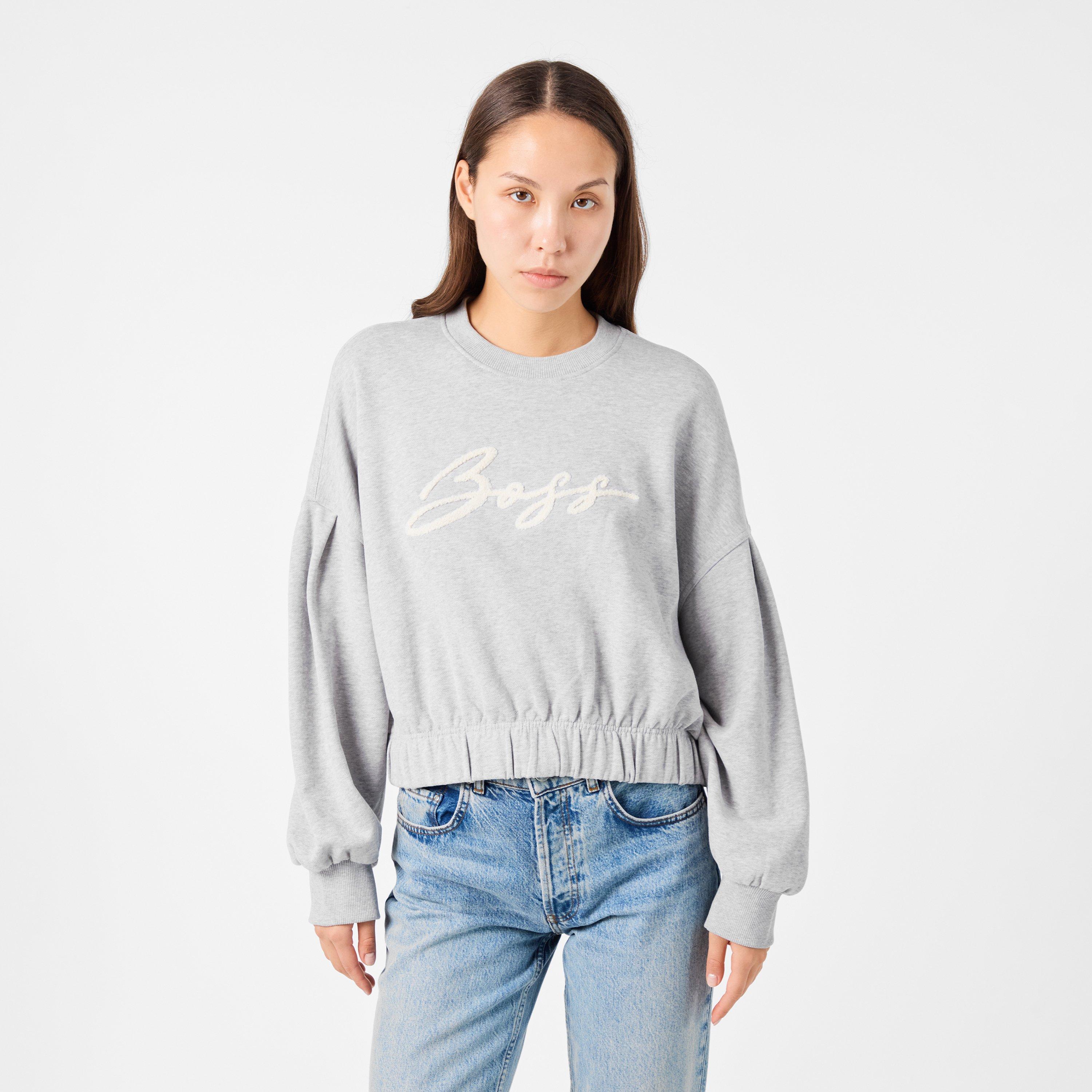 Light Grey 056 - Boss - Women's Easton Crew Sweater, Crew Style - 3