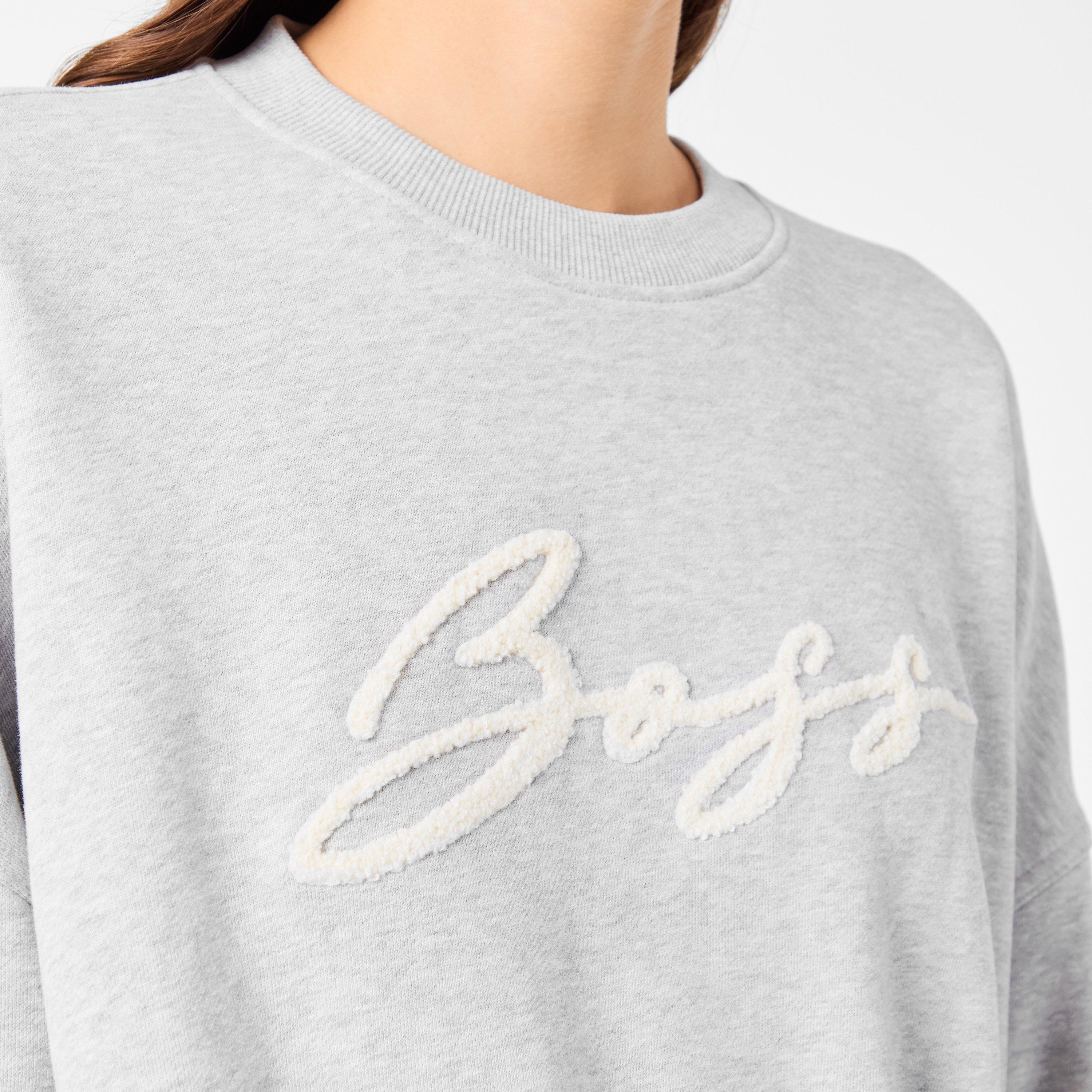 Light Grey 056 - Boss - Women's Easton Crew Sweater, Crew Style - 5