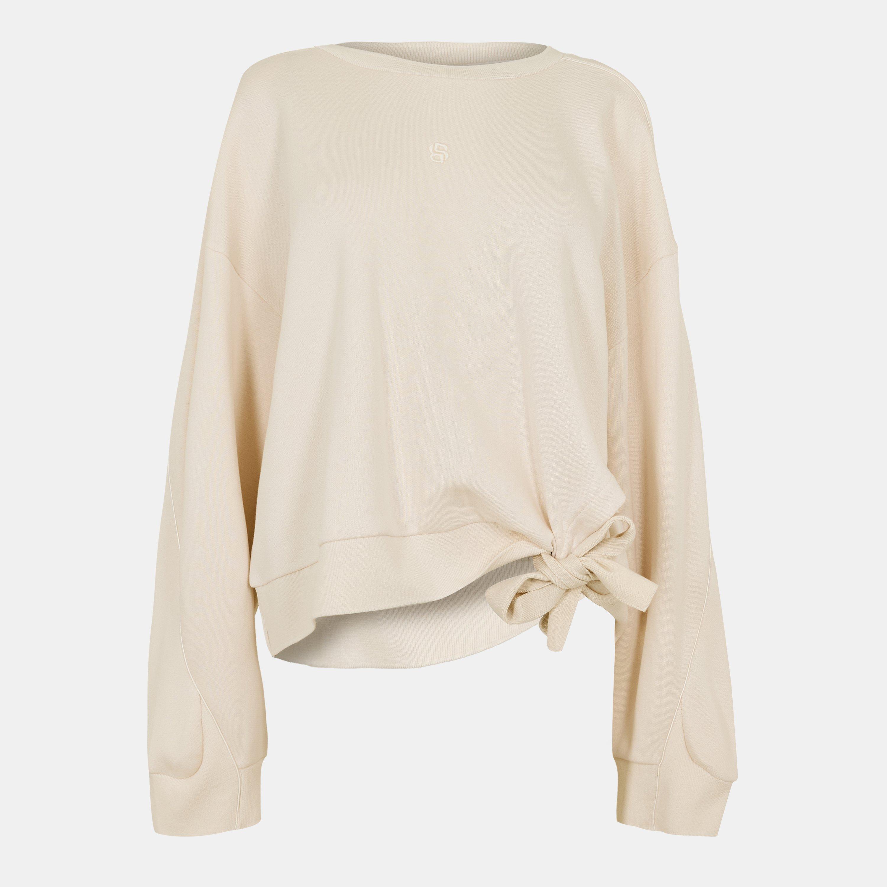 Boss Women's Essega Fine Gauge Knit Crew Sweatshirt - Open White 118 - 14 (XL)