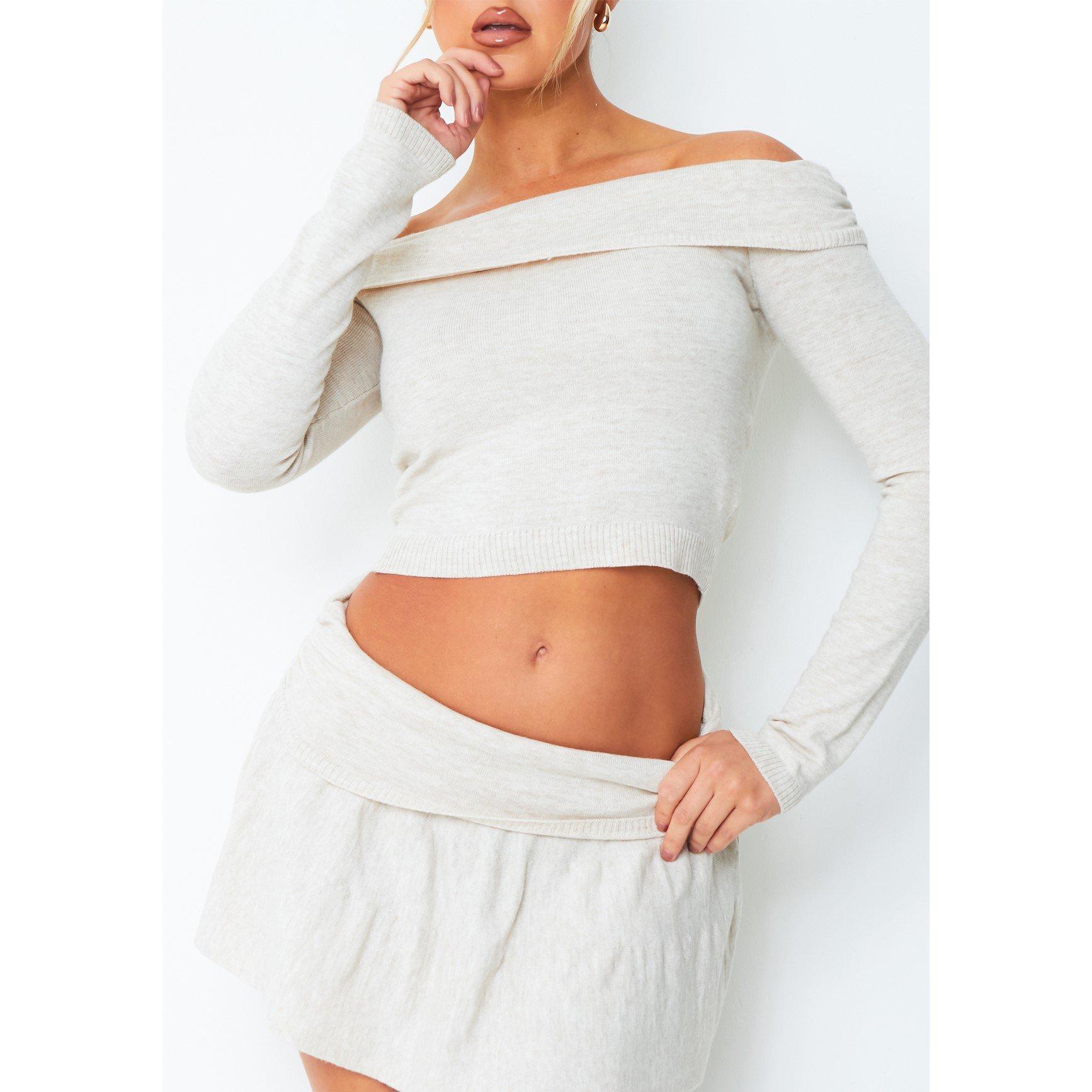 Bege - Missy Empire - Ruched Fold Over Top - 4