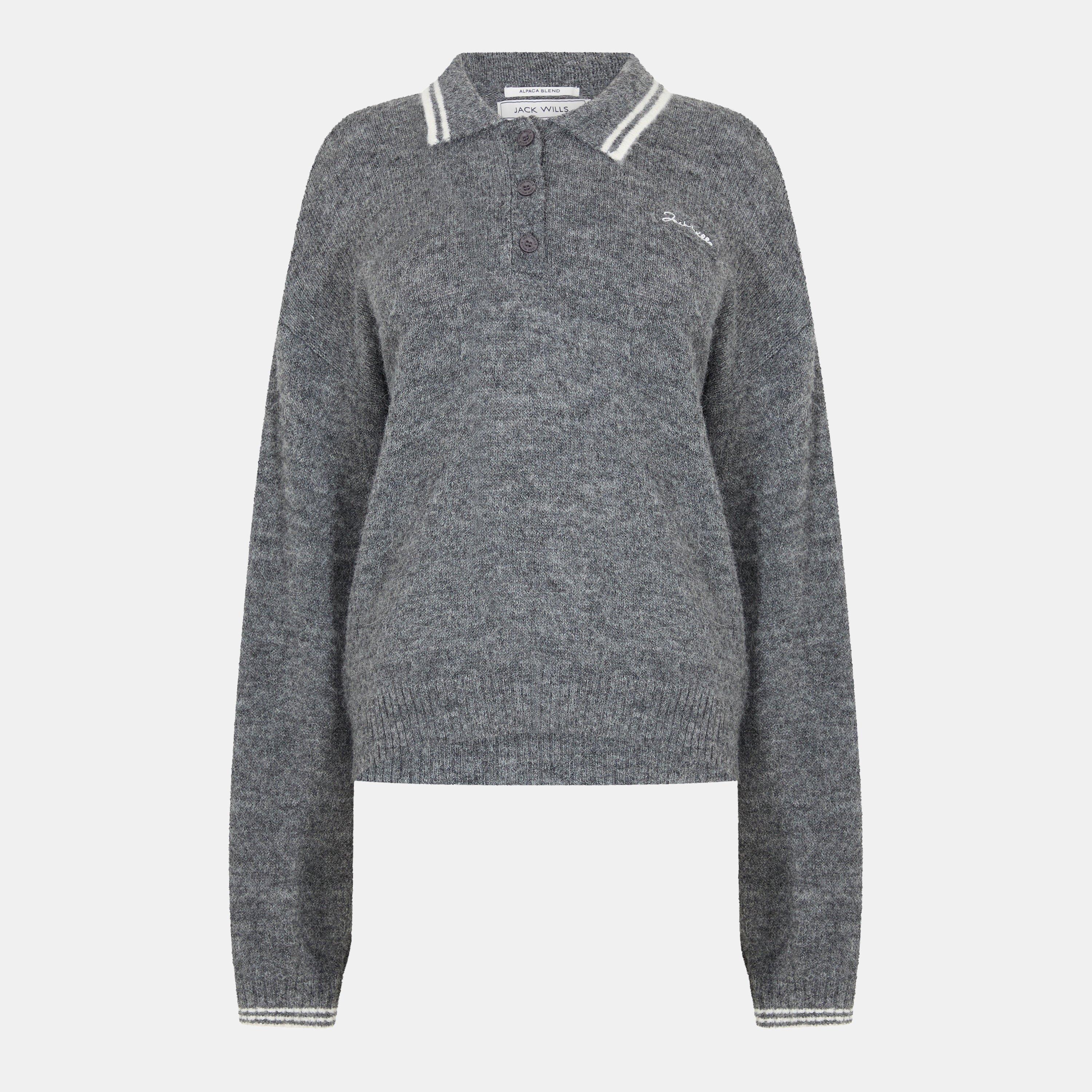 Houtskool - Jack Wills - Women's Knitted Long Sleeve Polo Shirt - 1