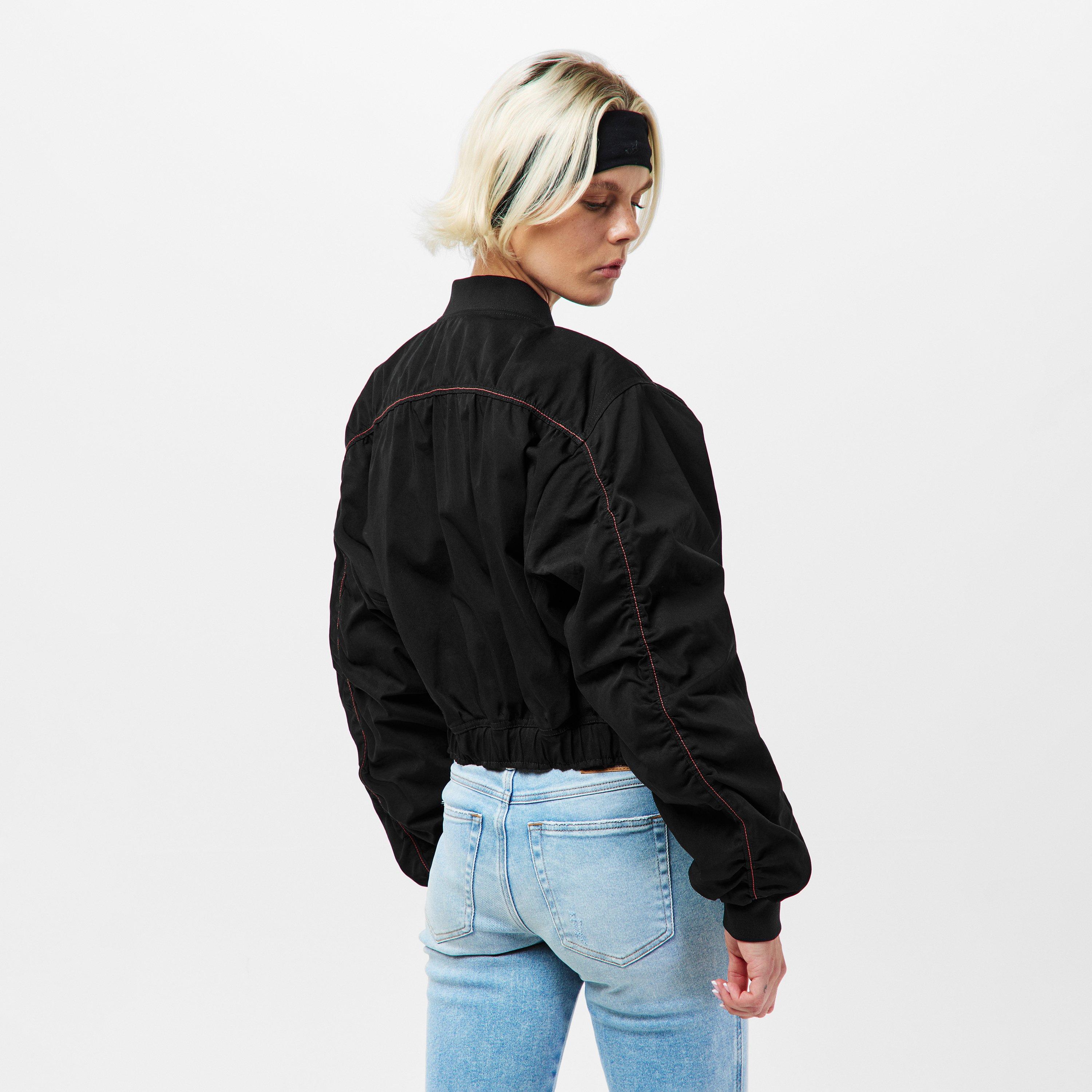 Black Black - Diesel - Women's Ribbed Zip Bomber Jacket - 4