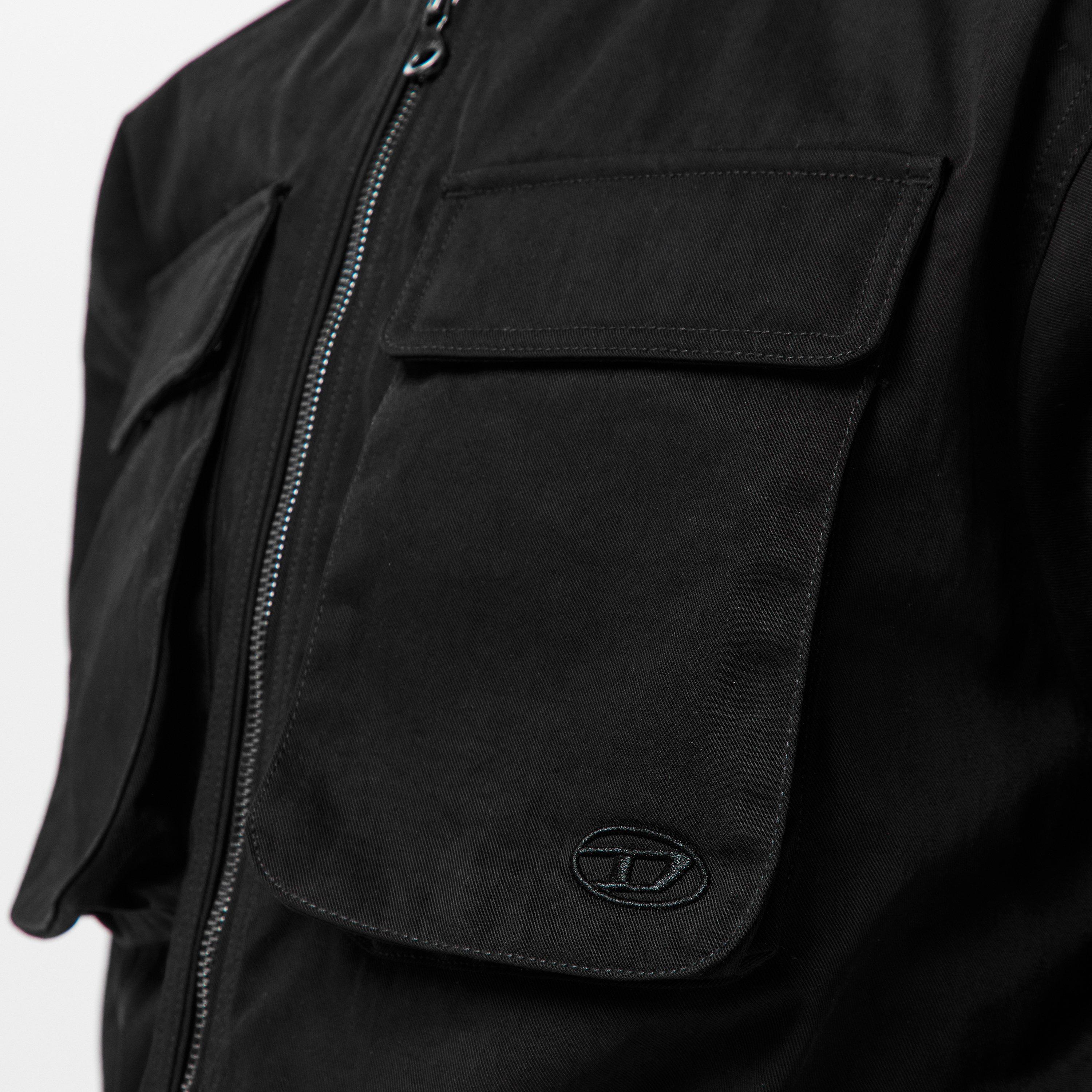 Black Black - Diesel - Women's Ribbed Zip Bomber Jacket - 5