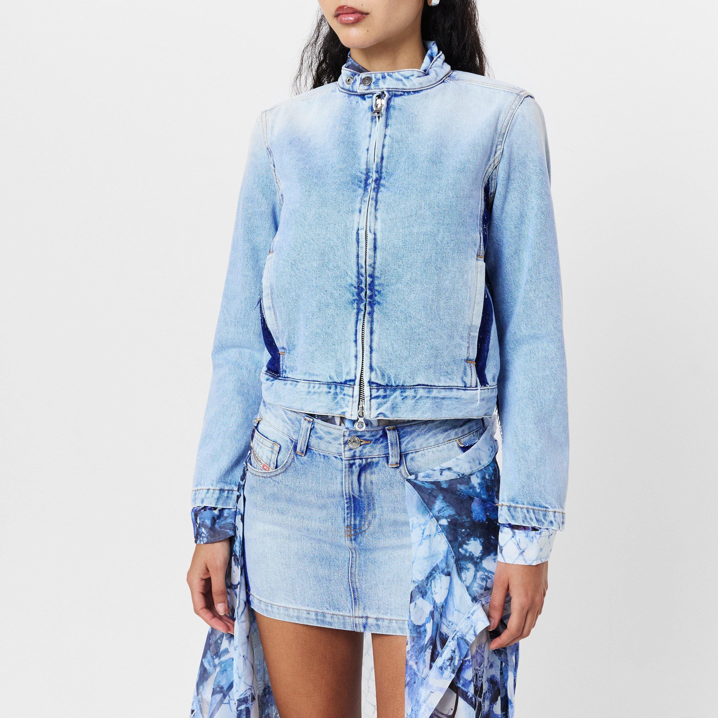 Blue Denim - Diesel - Women's DGlory Gicca Structured Denim Jacket - 3