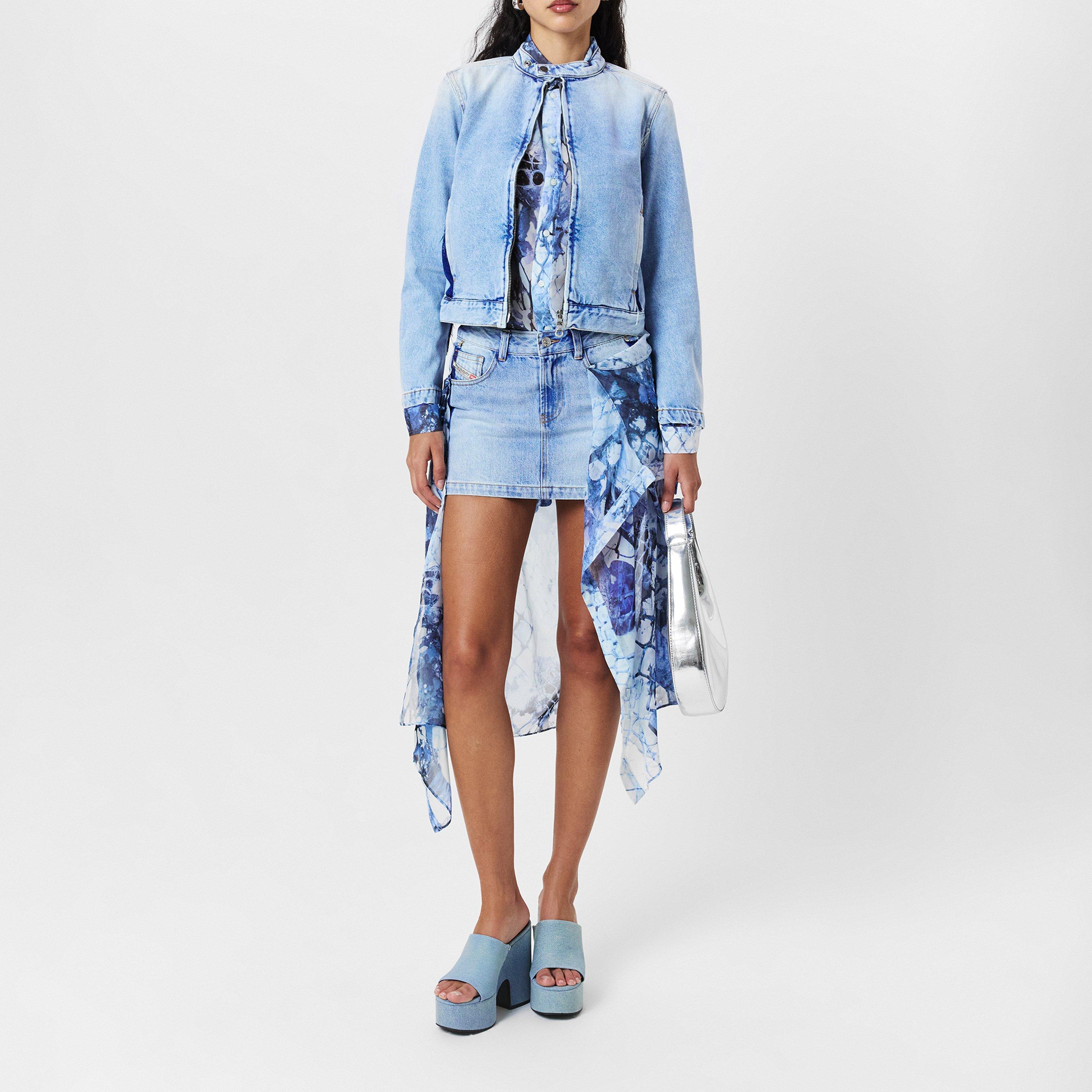 Blue Denim - Diesel - Women's DGlory Gicca Structured Denim Jacket - 6