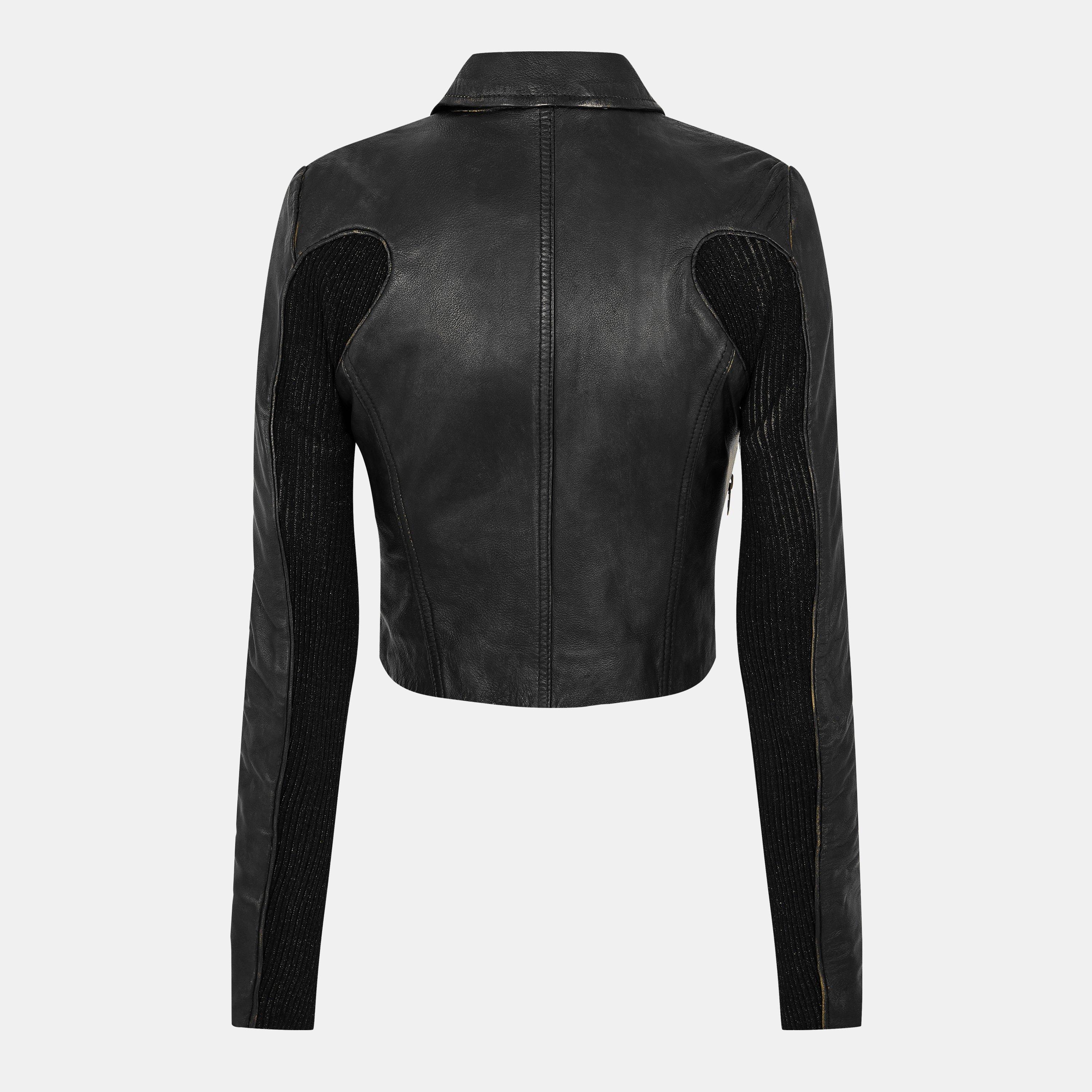 Black - Diesel - Women's Totem Leather Jacket - 2