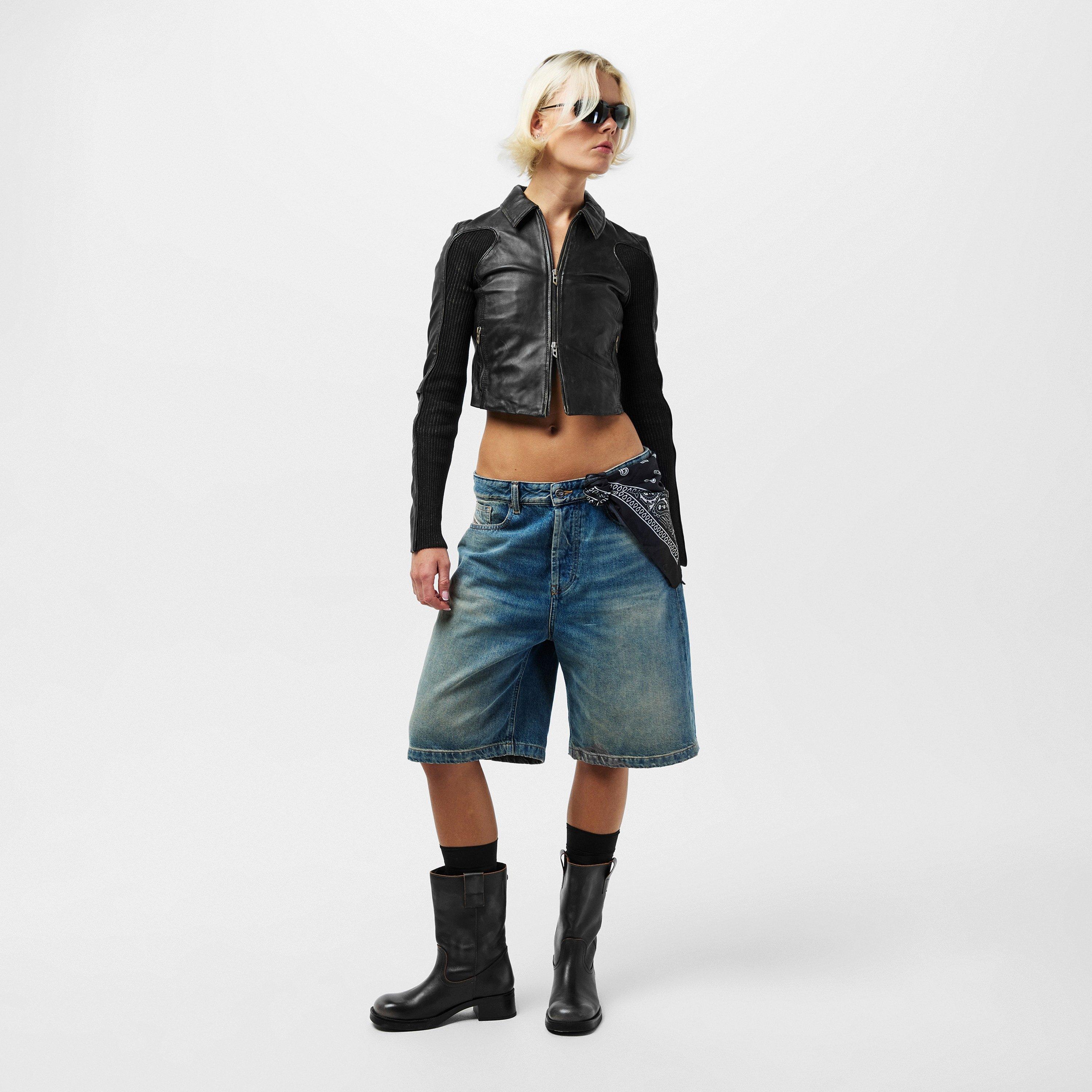 Black - Diesel - Women's Totem Leather Jacket - 6