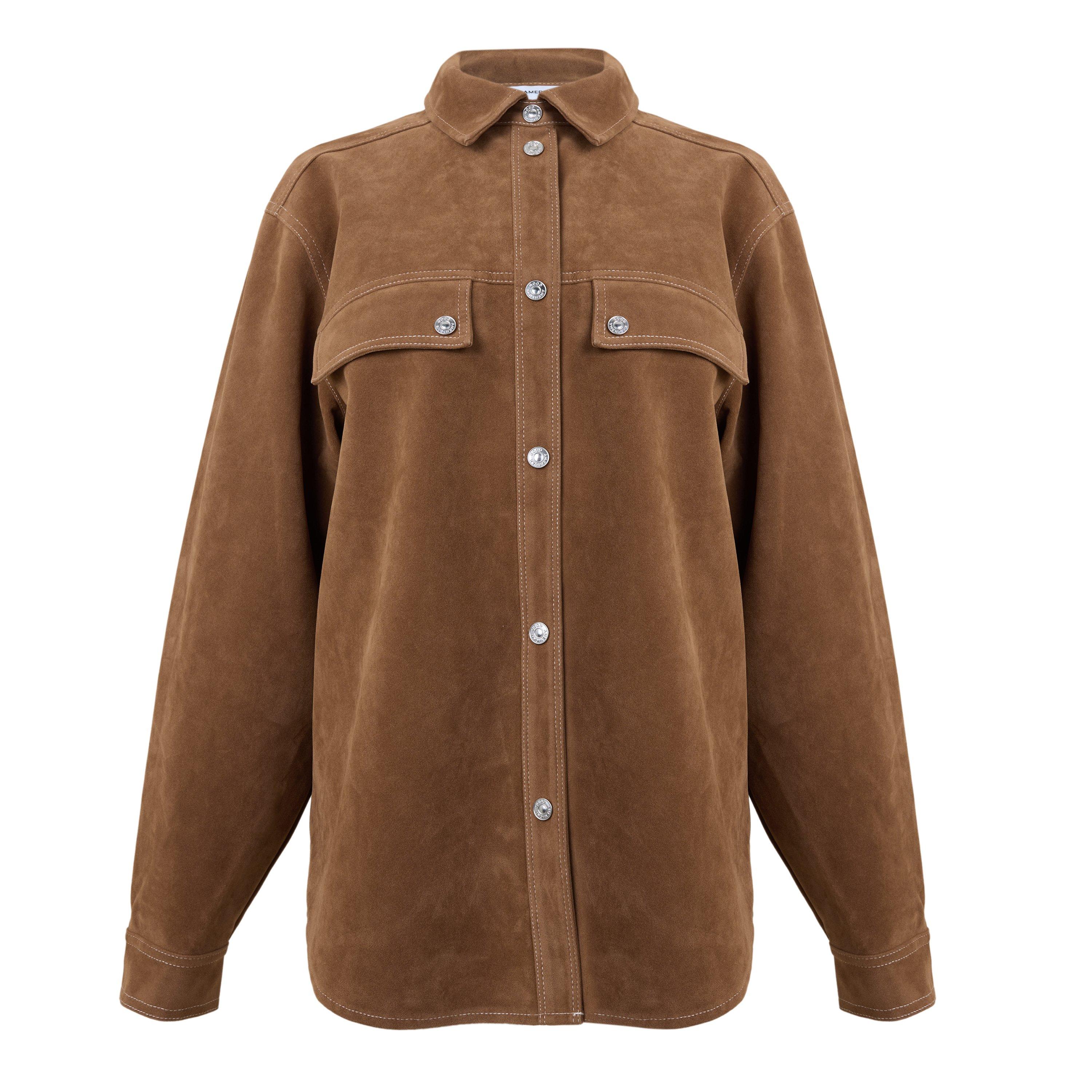 CAFE CLAY - Good American - Good Suede Overshirt Ld64 - 1