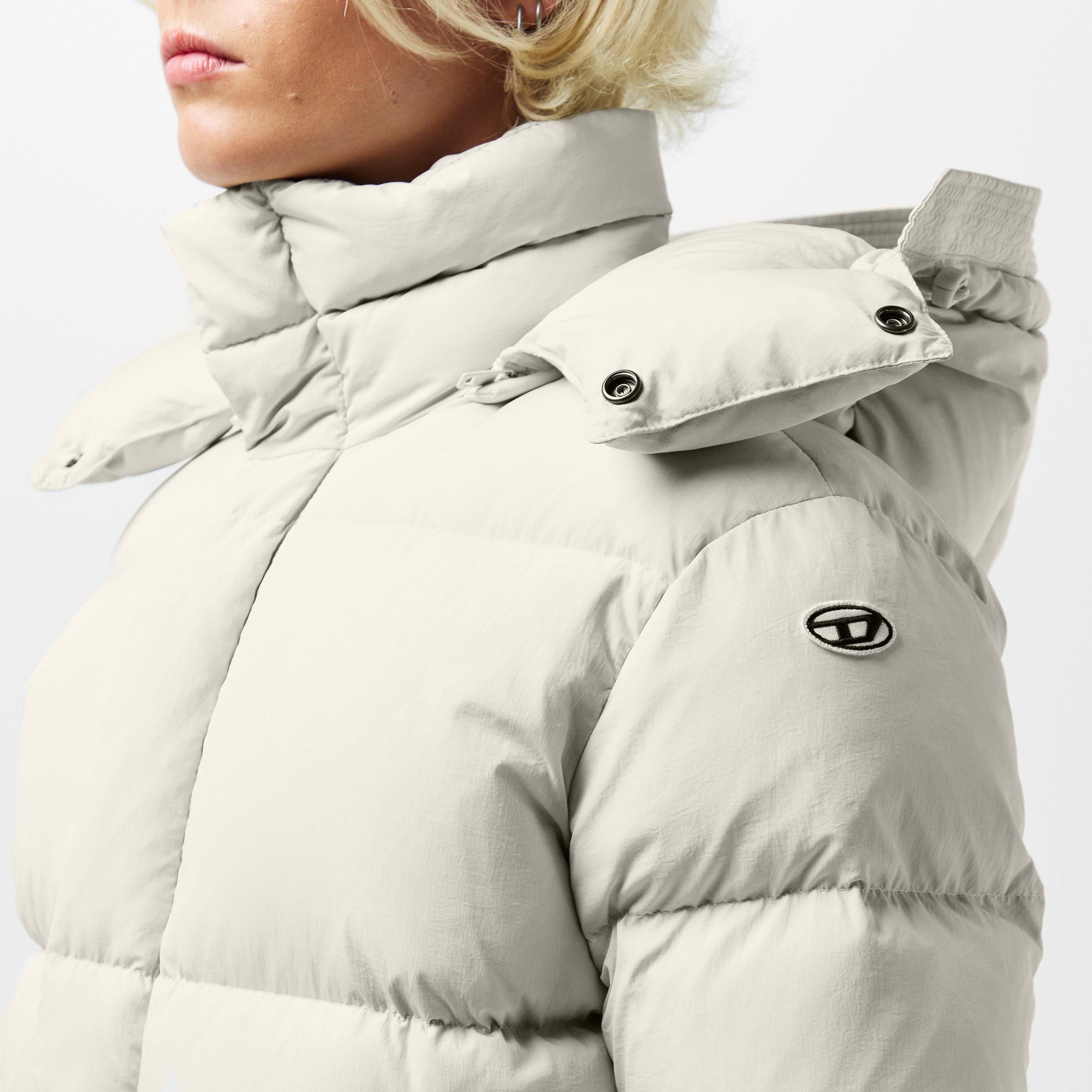 Dawn Blue - Diesel - Women's Toggle Closure Hooded Duffle Coat - 5