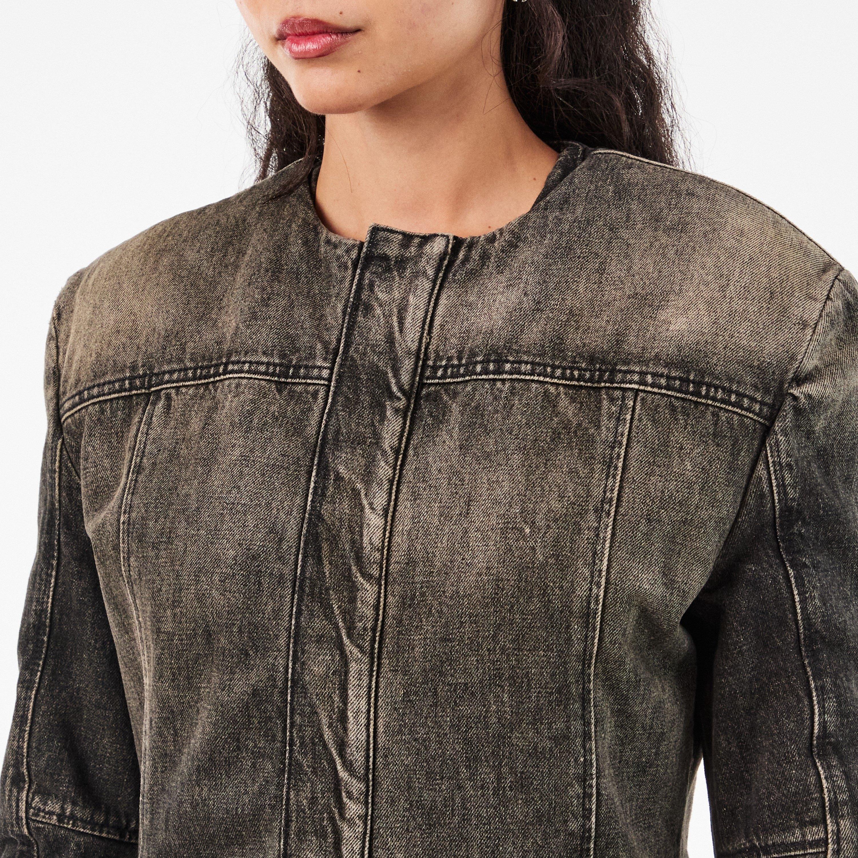 Black/Grey Denm - Diesel - Women's Hardware Accent Belt Trench Coat - 5