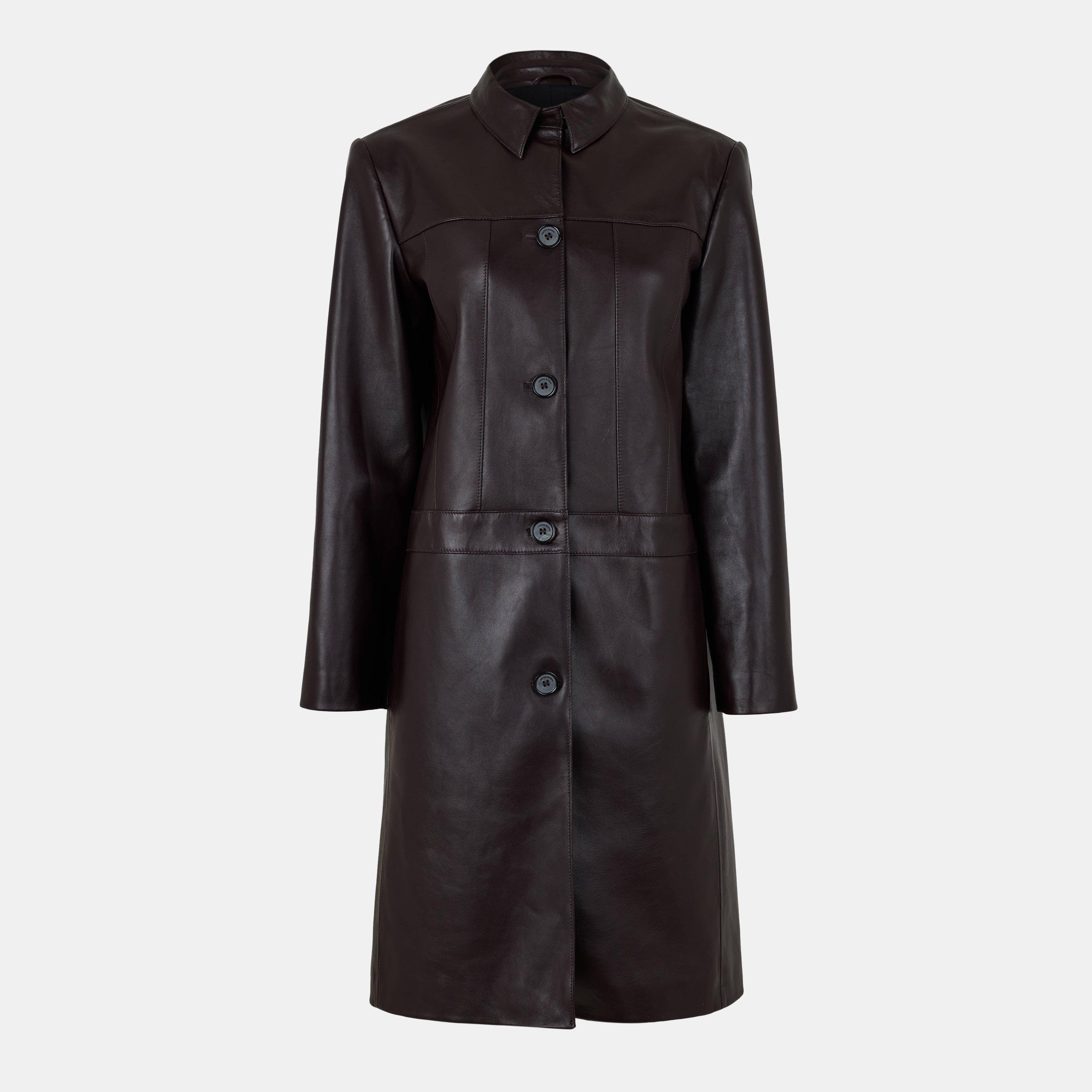 Brown - Magda Butrym - Women's Genuine Leather Jacket - 1