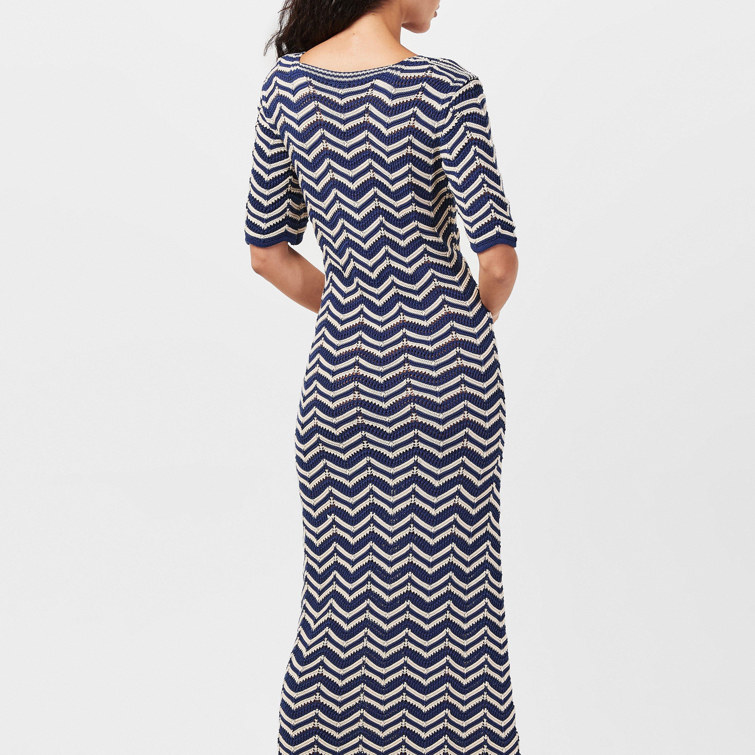 Blue - Nobodys Child - Women's Short-Sleeve Knitted Jumper Dress - 4