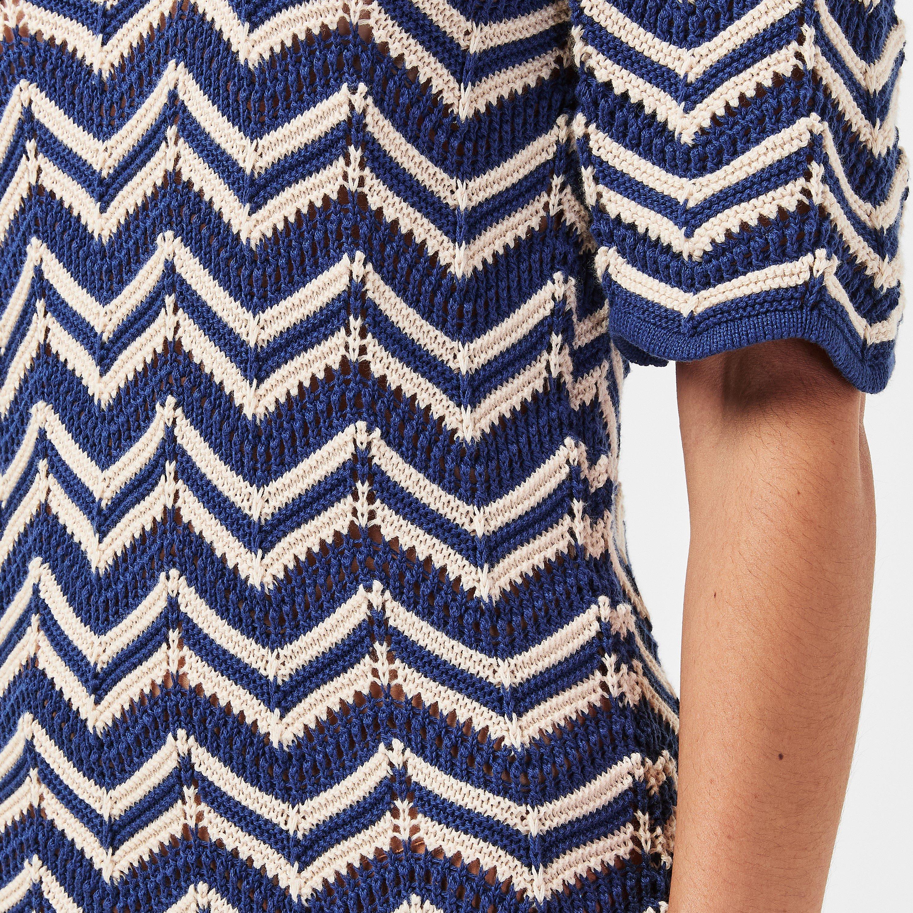 Blue - Nobodys Child - Women's Short-Sleeve Knitted Jumper Dress - 5