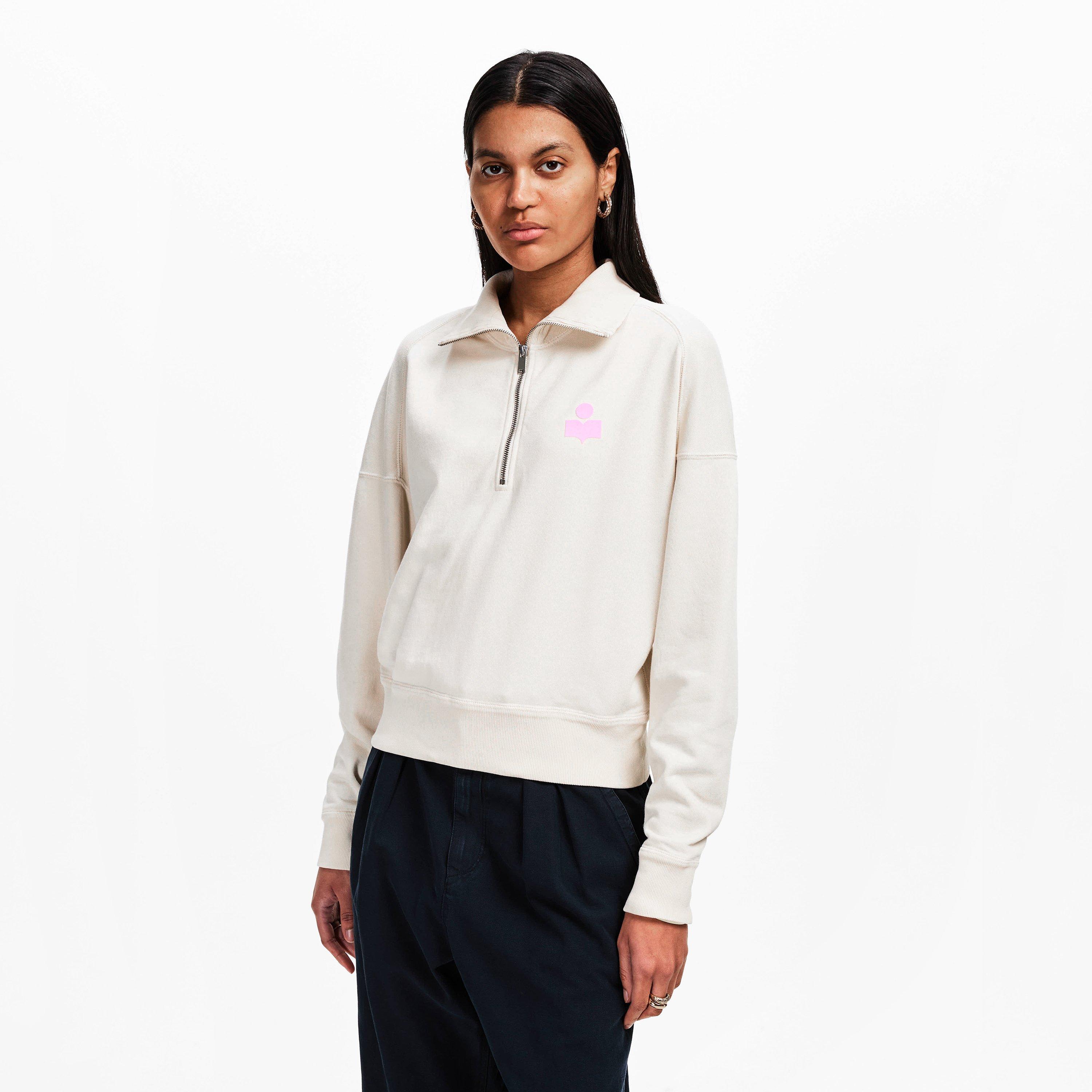 ECRU/PINK - Marant Etoile - Women's Ross Crew Sweatshirt - 3