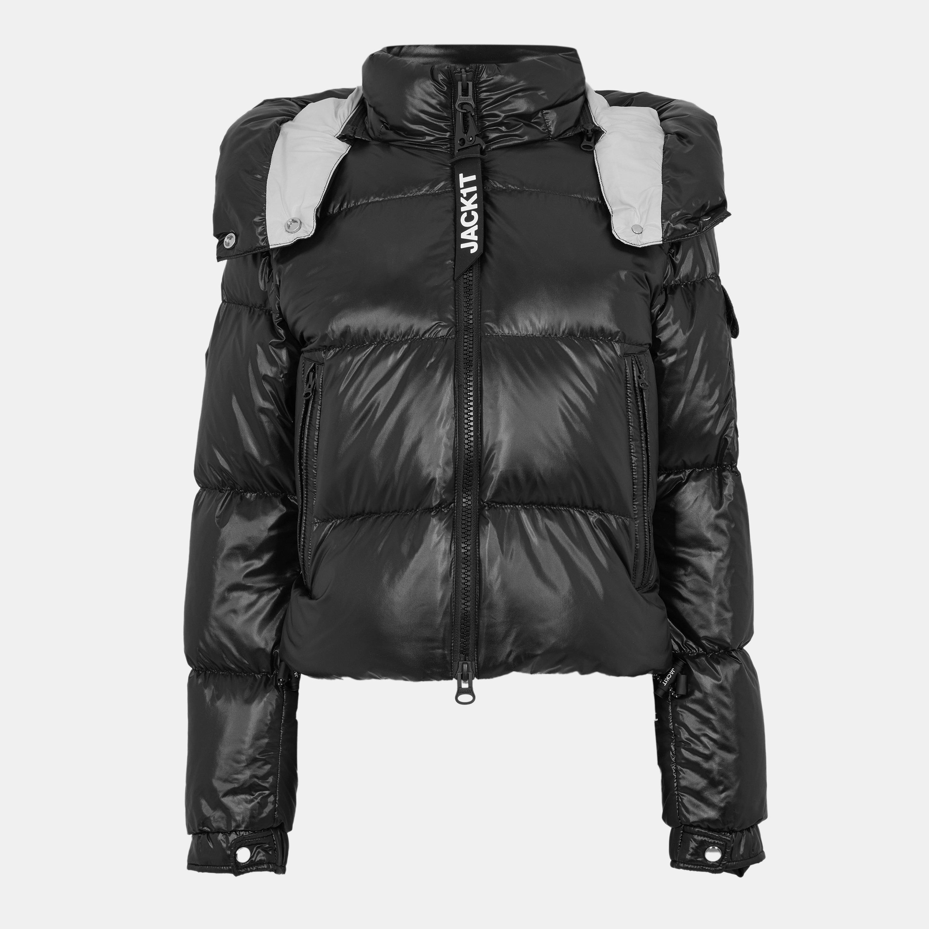 Black - Jack1t - Women's Slick Water Resistant Insulated Medium Puffer Jacket - 1