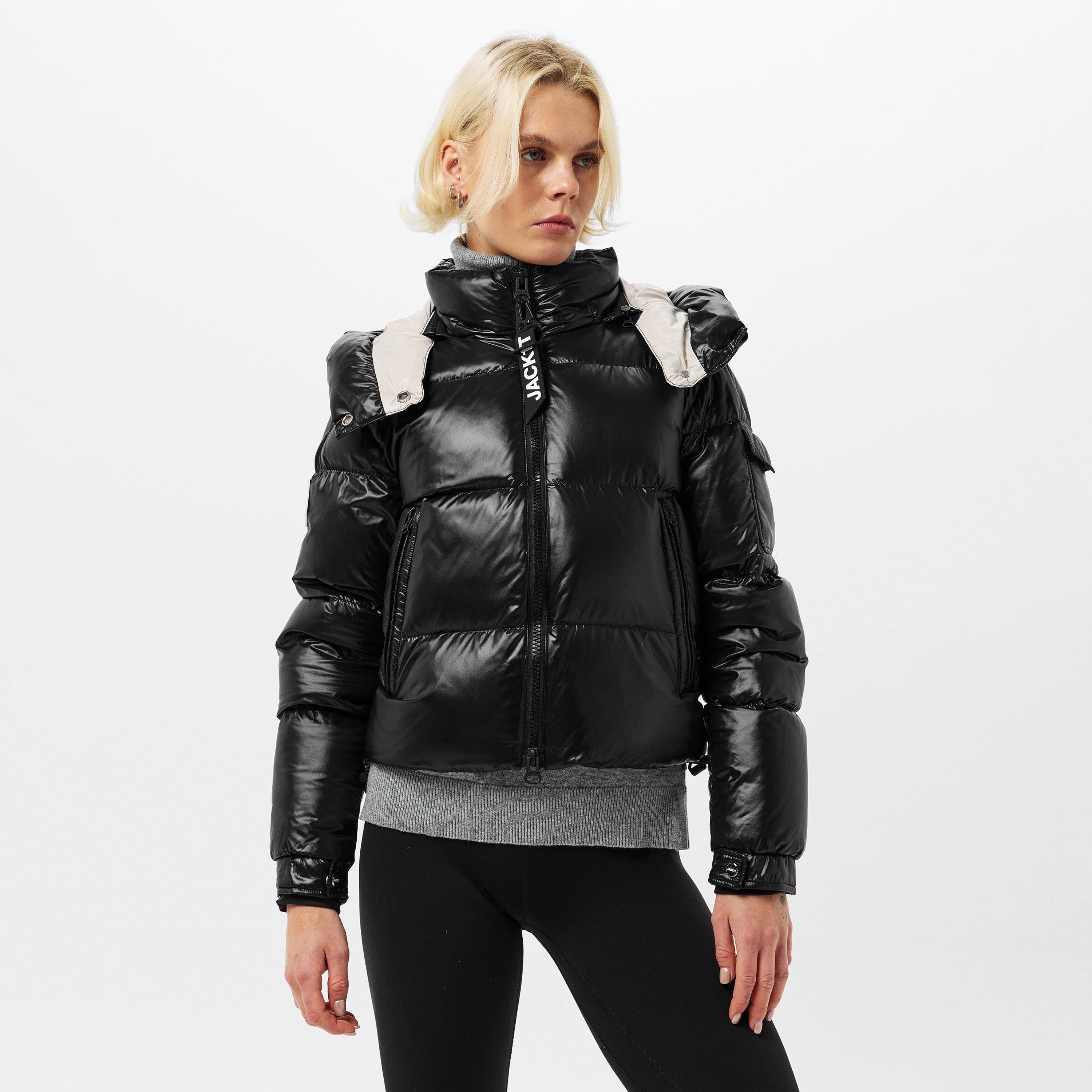 Black - Jack1t - Women's Slick Water-Resistant Insulated Medium Puffer Jacket - 3