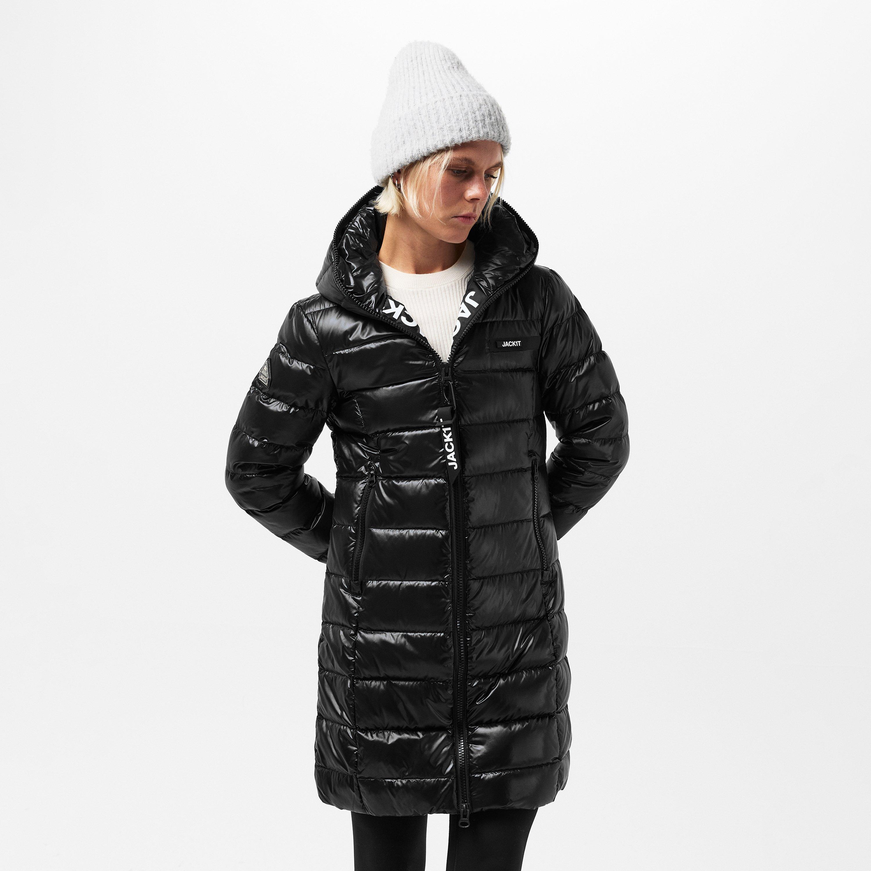 Black - Jack1t - Women's Slick Insulated Long Puffer Jacket - 3