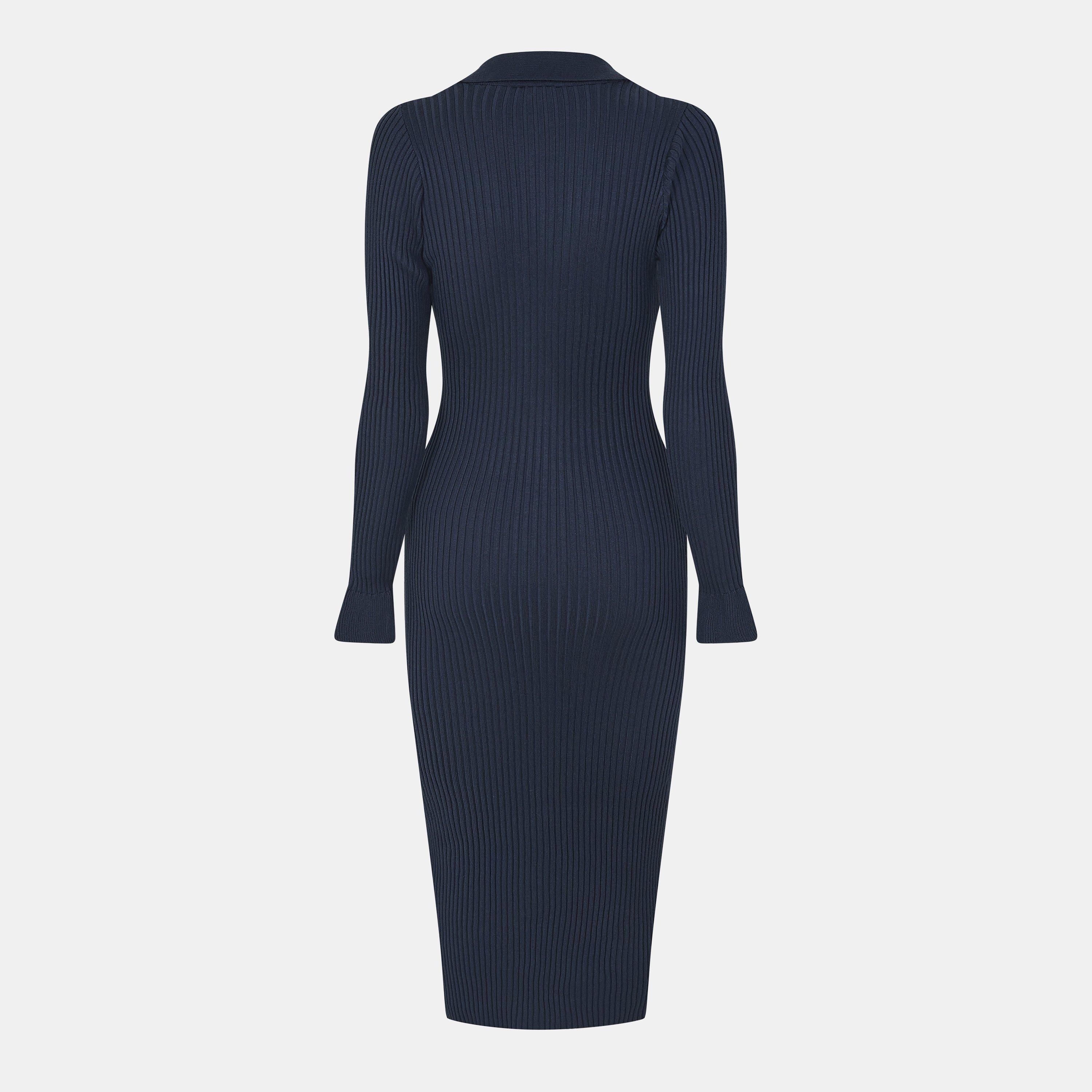 Blauw - Nobodys Child - Women's Button Knitted Jumper Dress - 2