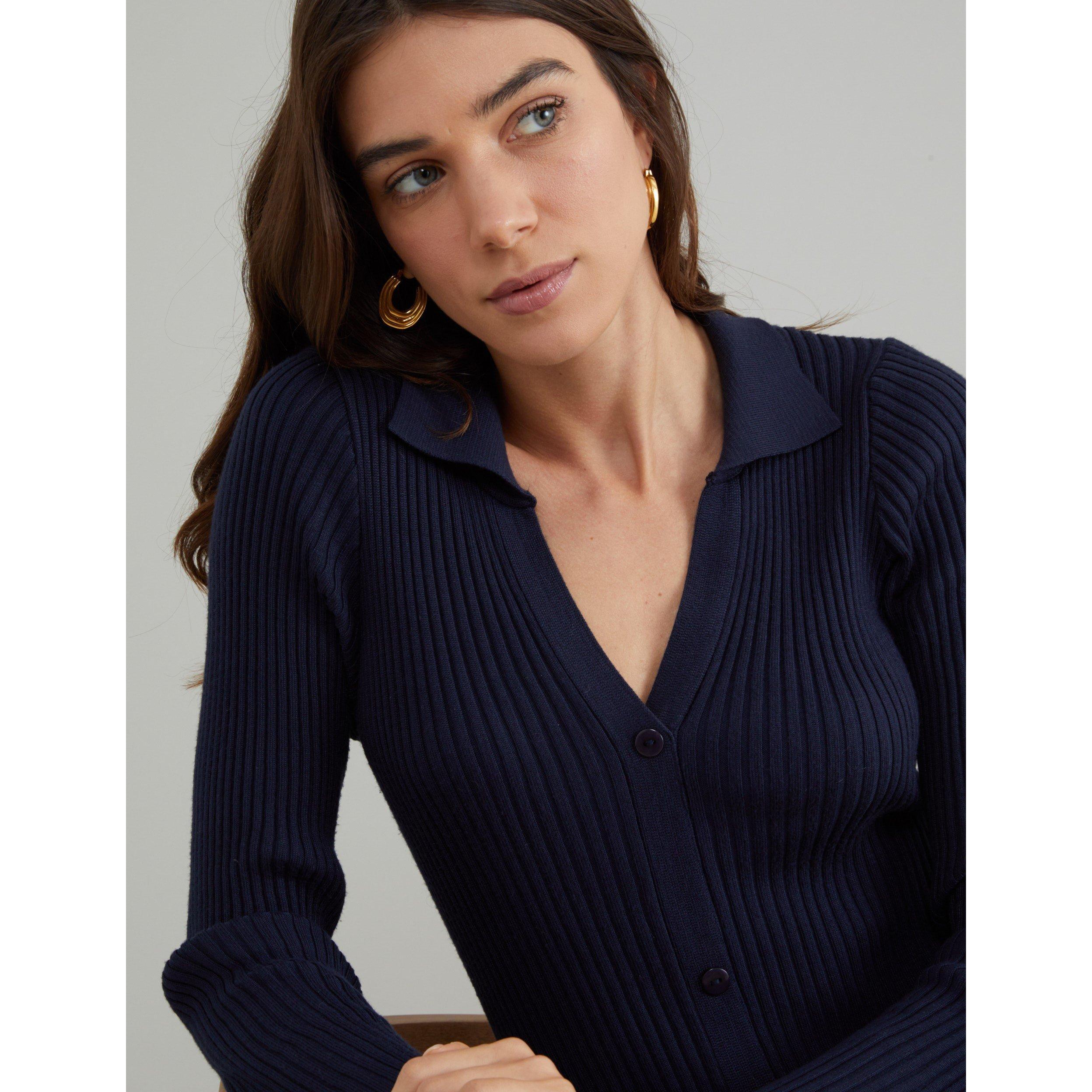 Blauw - Nobodys Child - Women's Button Knitted Jumper Dress - 3