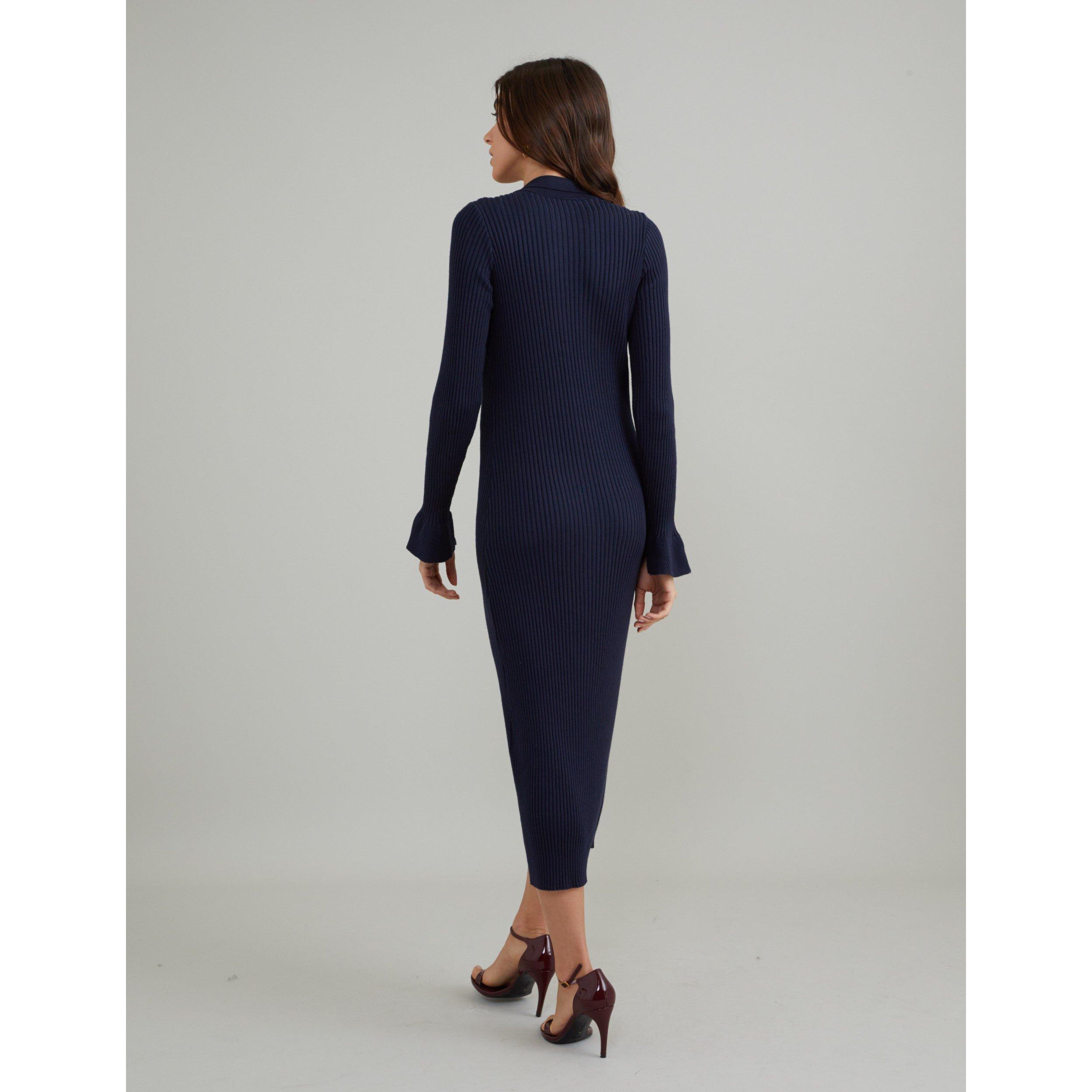 Blauw - Nobodys Child - Women's Button Knitted Jumper Dress - 4