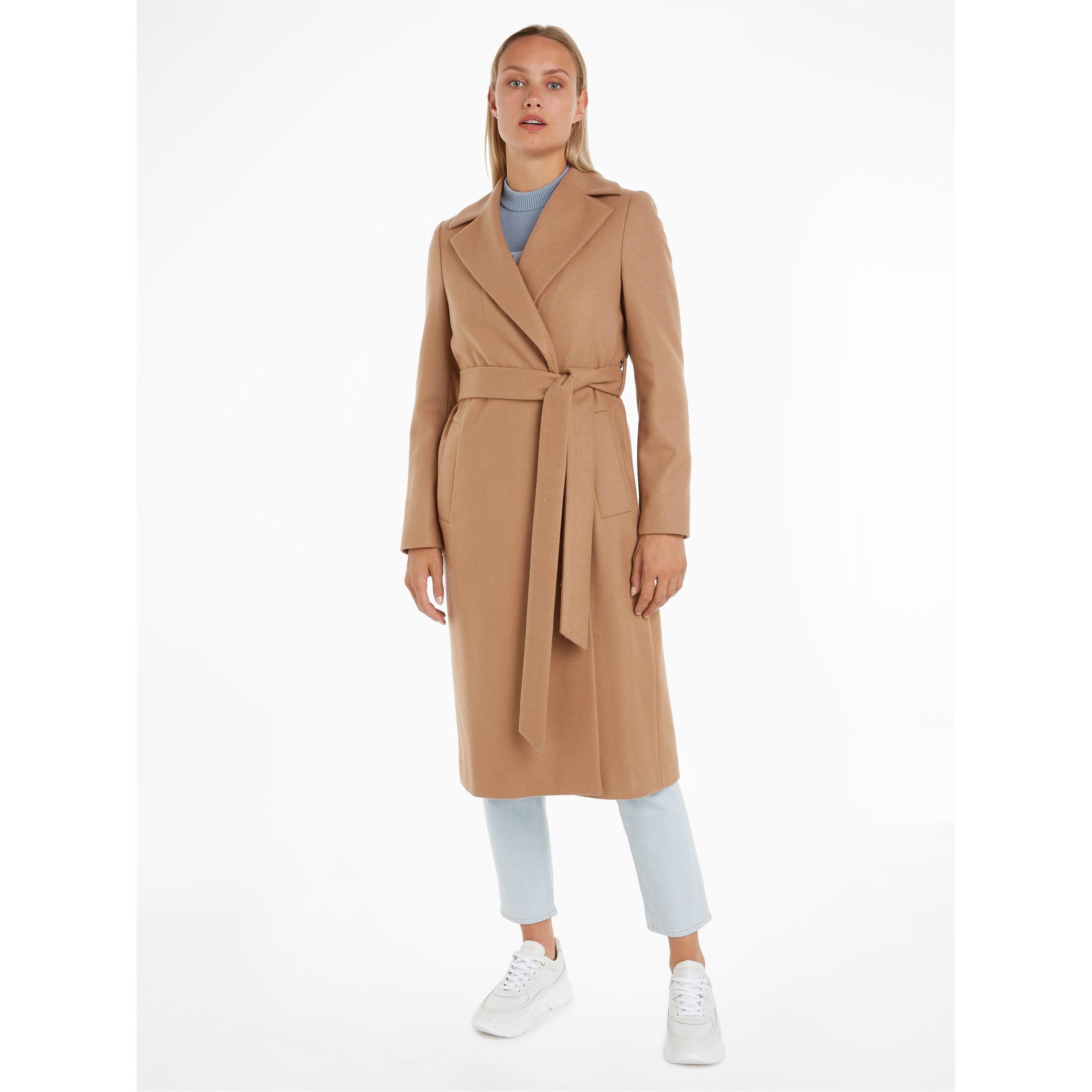Safari Canvas - Calvin Klein - Women's Essential Wrap Wool Mid-Length Long Sleeve Overcoat - 2