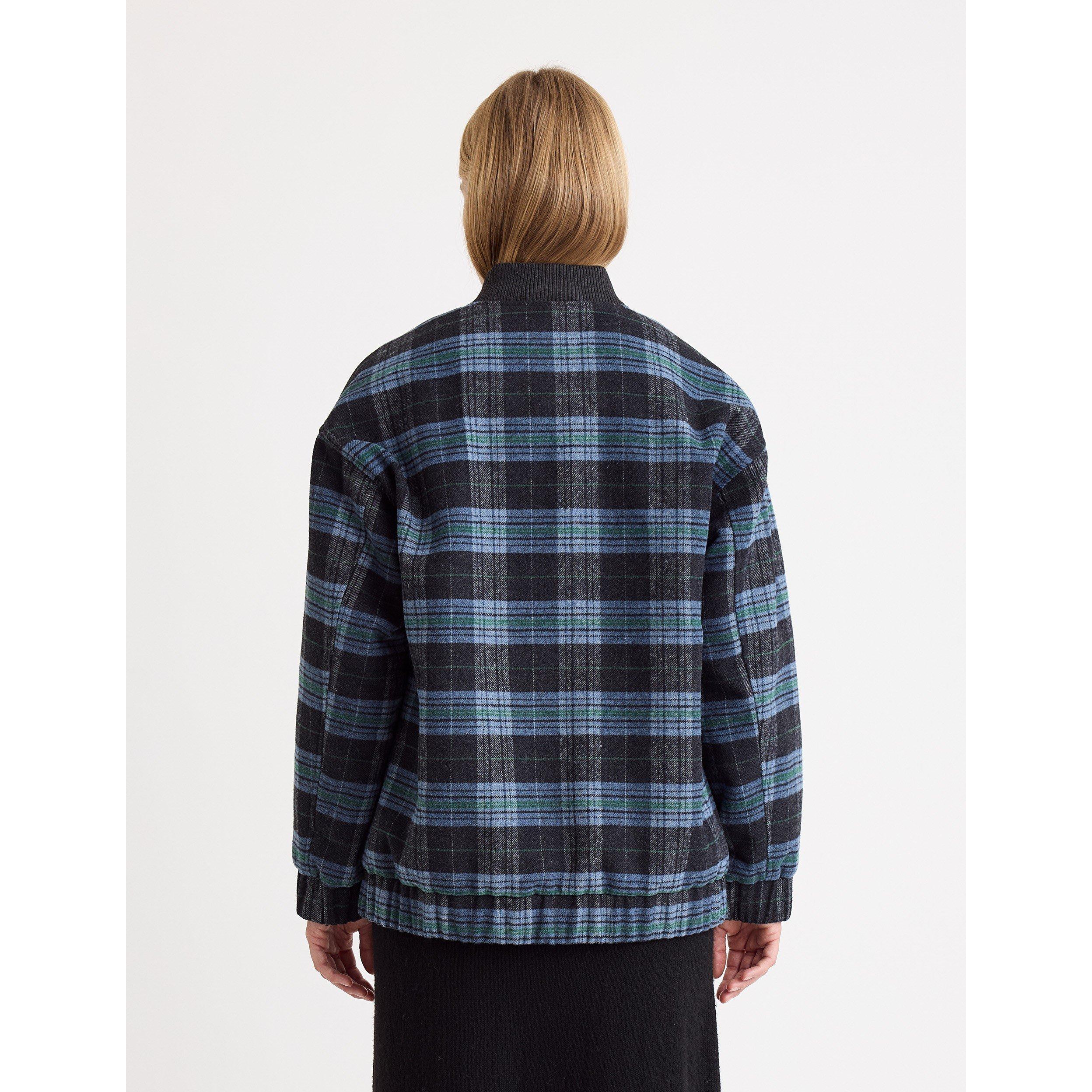 Blue - Nobodys Child - Women's Ribbed Collar Zip-Through Lightweight Bomber Jacket - 4