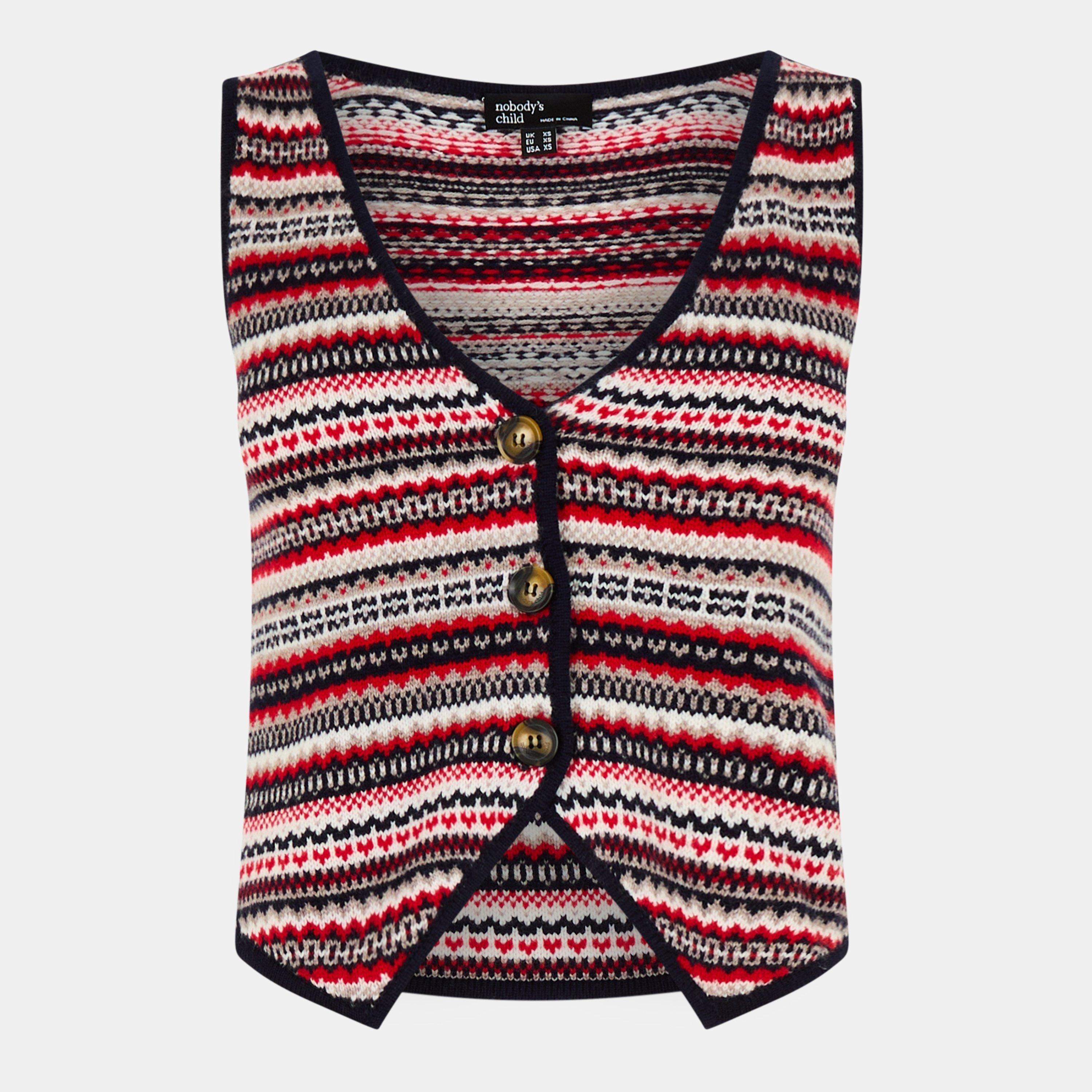 Nobodys Child Women's Fair Isle Waistcoat -  - 12 (M)