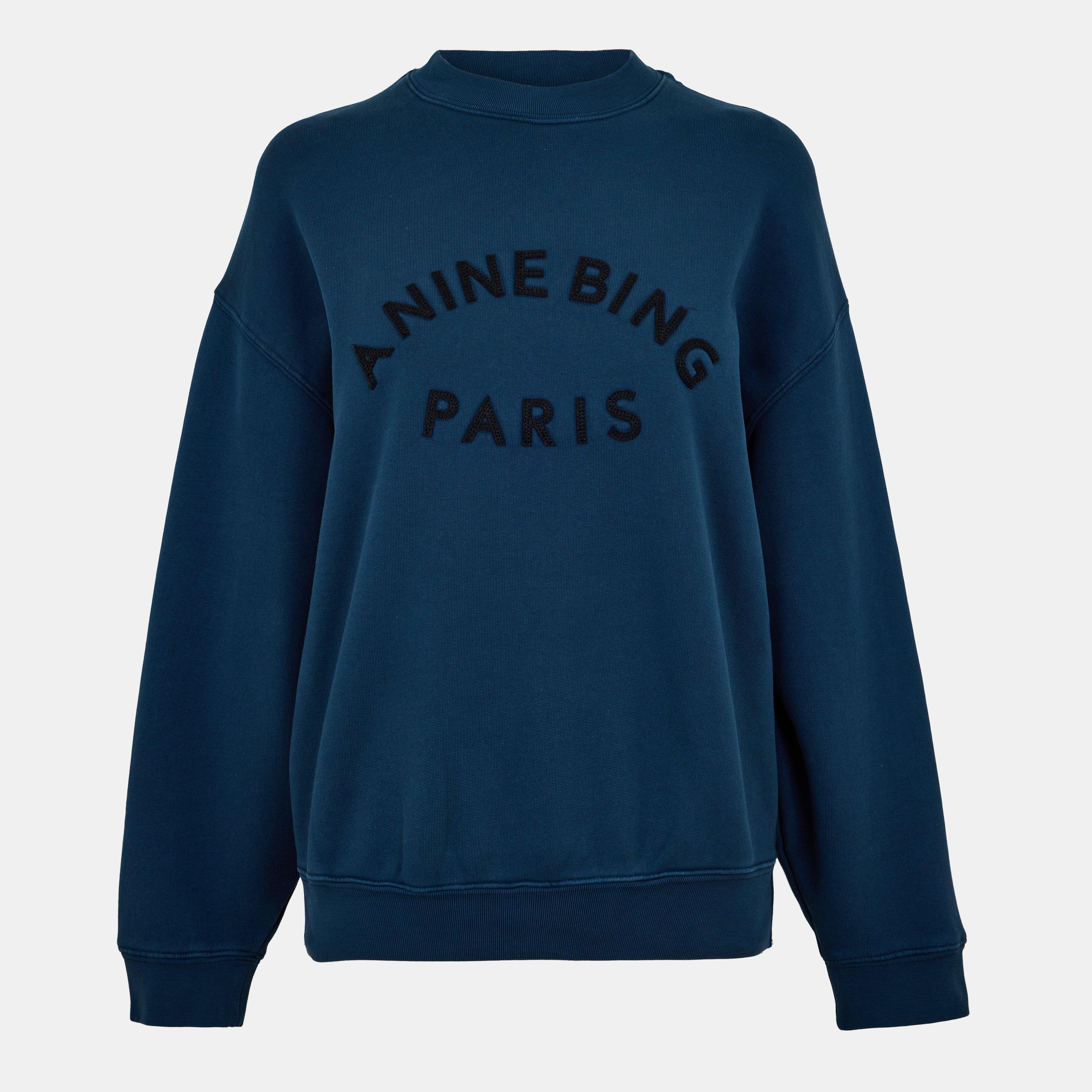 DARK BLUE - Anine Bing - Jaci Paris-logo Sweatshirt - 1