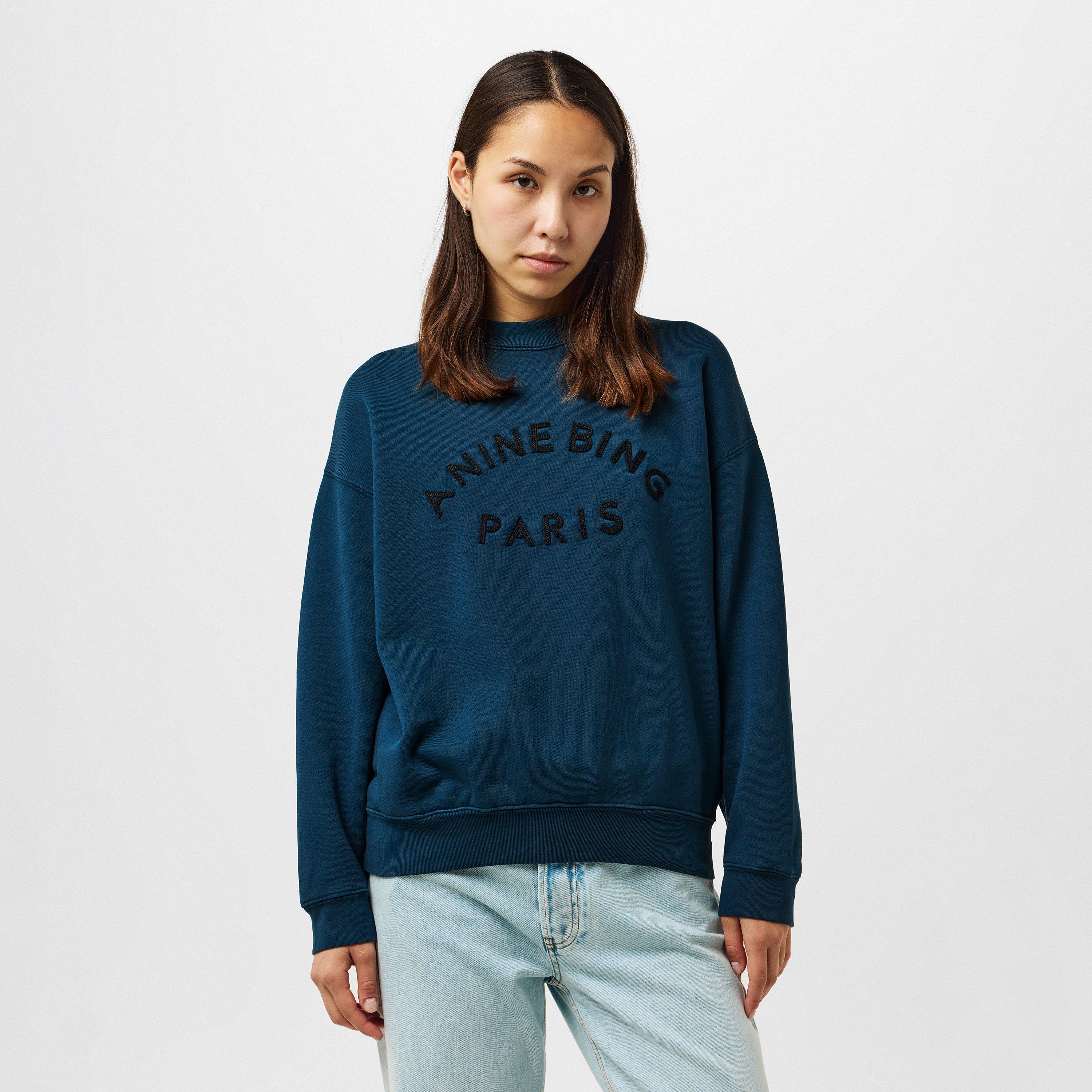 DARK BLUE - Anine Bing - Jaci Paris-logo Sweatshirt - 3