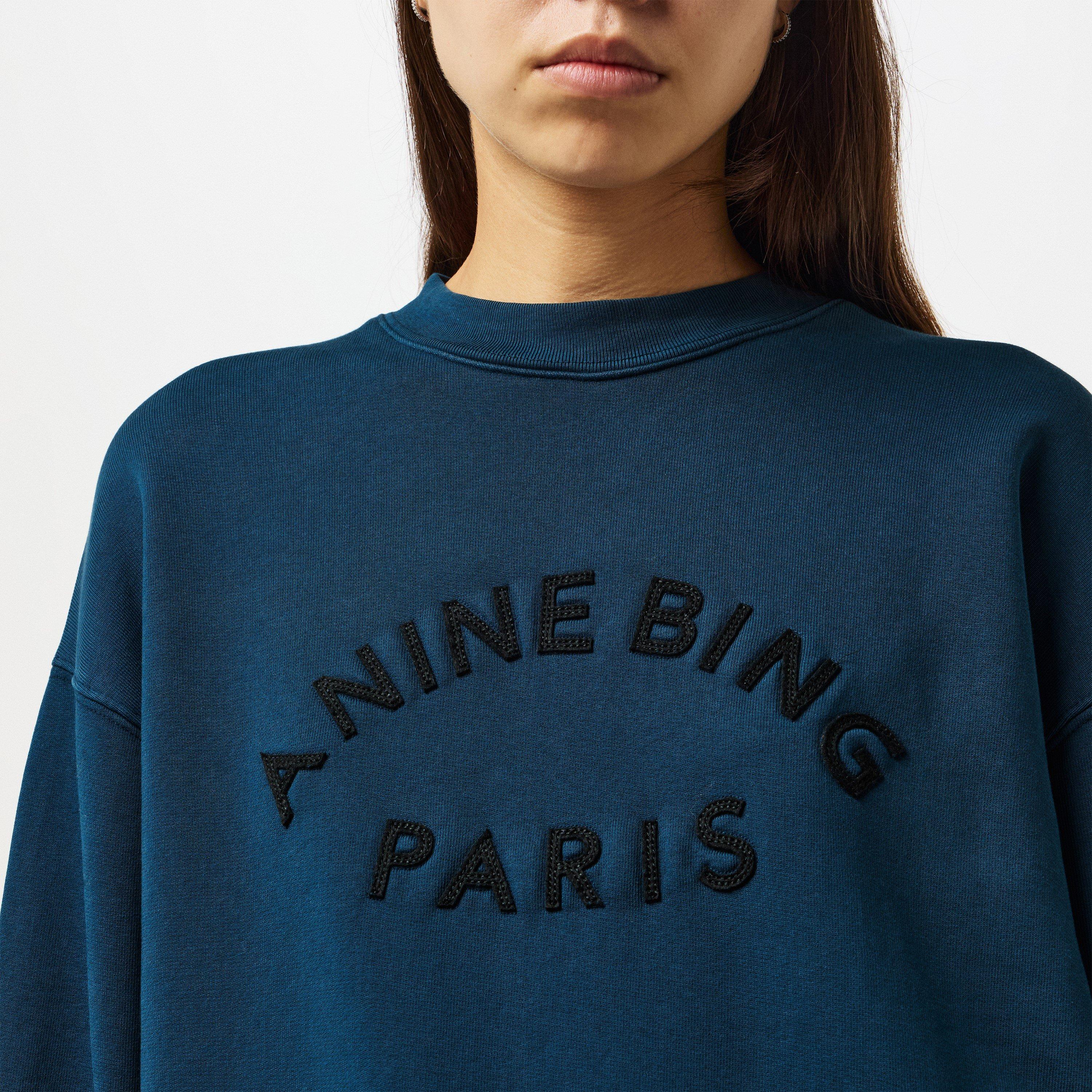 DARK BLUE - Anine Bing - Jaci Paris-logo Sweatshirt - 5