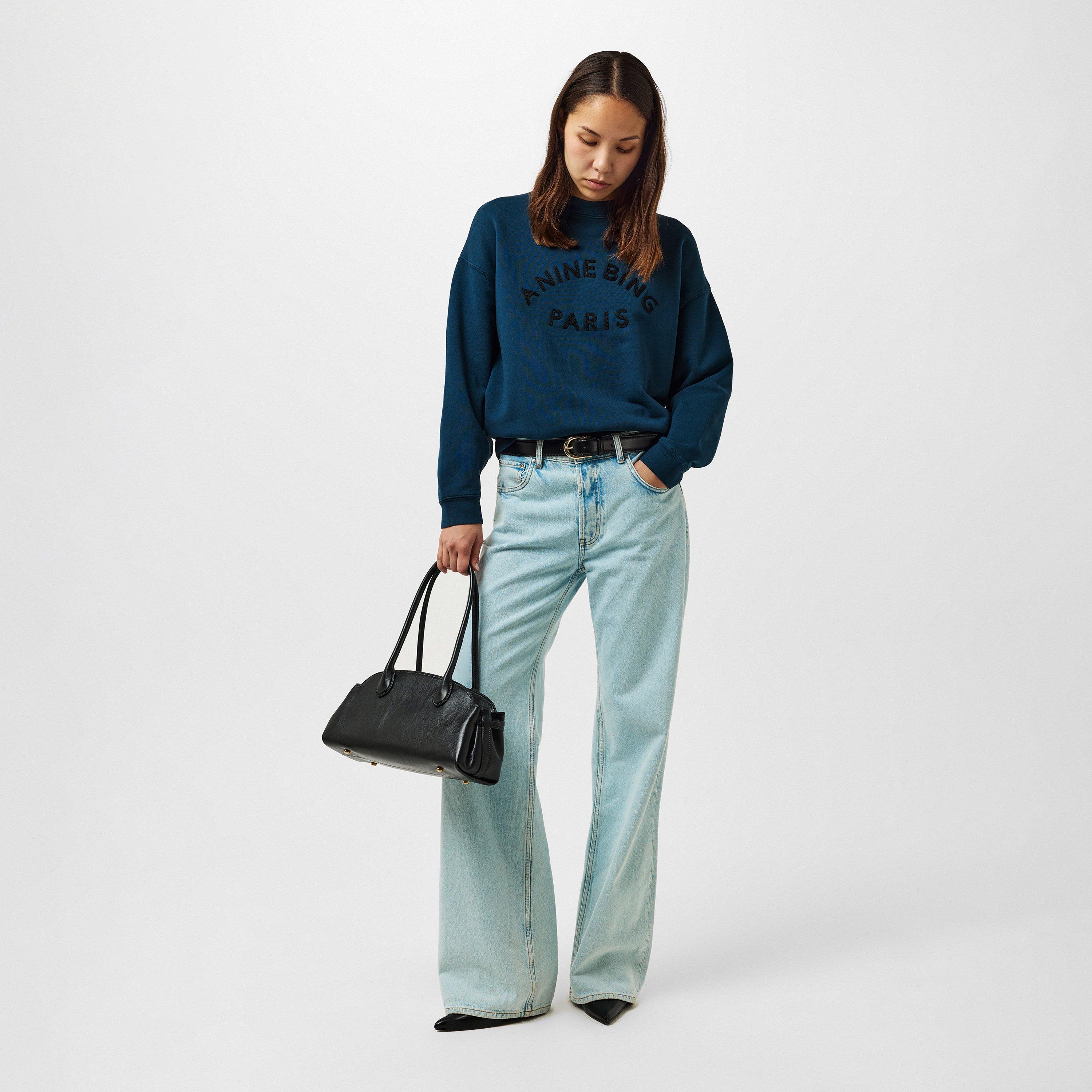 DARK BLUE - Anine Bing - Jaci Paris-logo Sweatshirt - 6