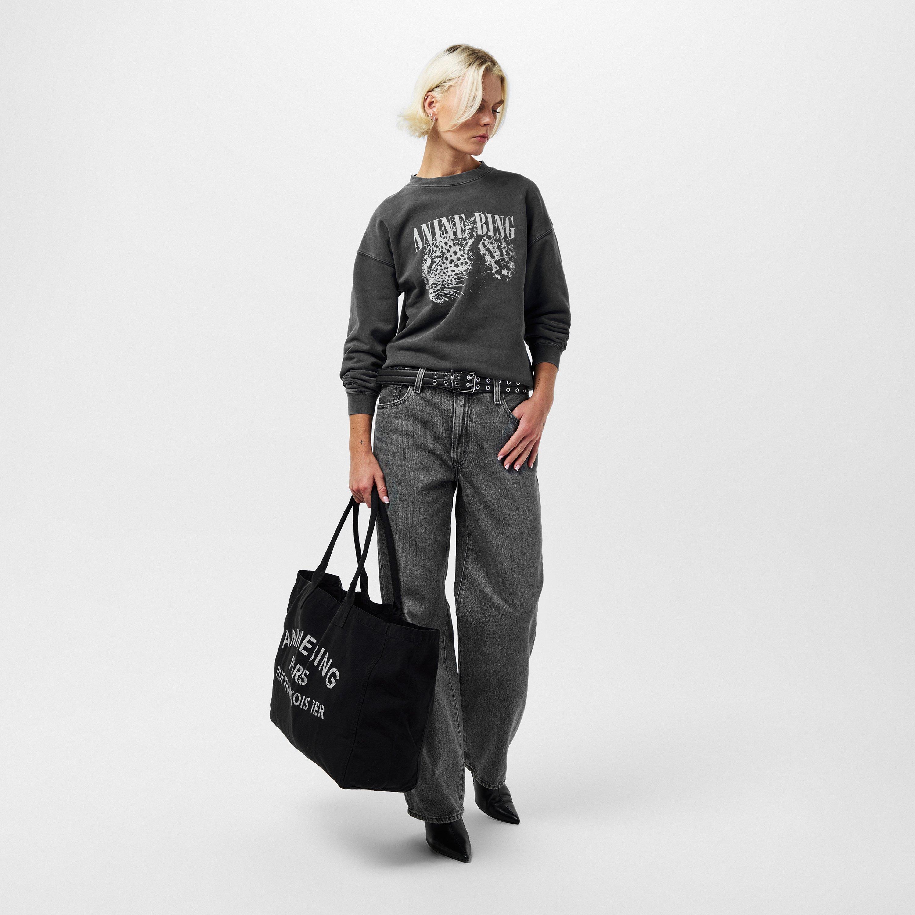 WASHED BLACK - Anine Bing - Women's Crew-Neck Sweatshirt - 6