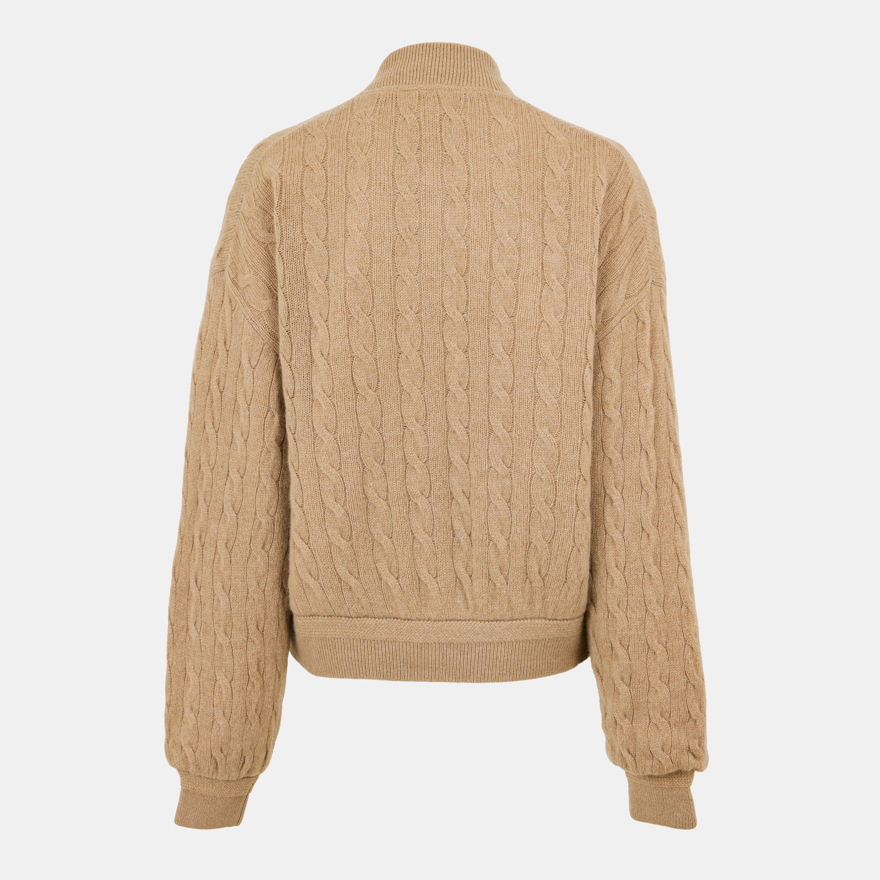 Col Camel - Polo Ralph Lauren - Women's American Style Ribbed Trim Bomber Jacket - 2