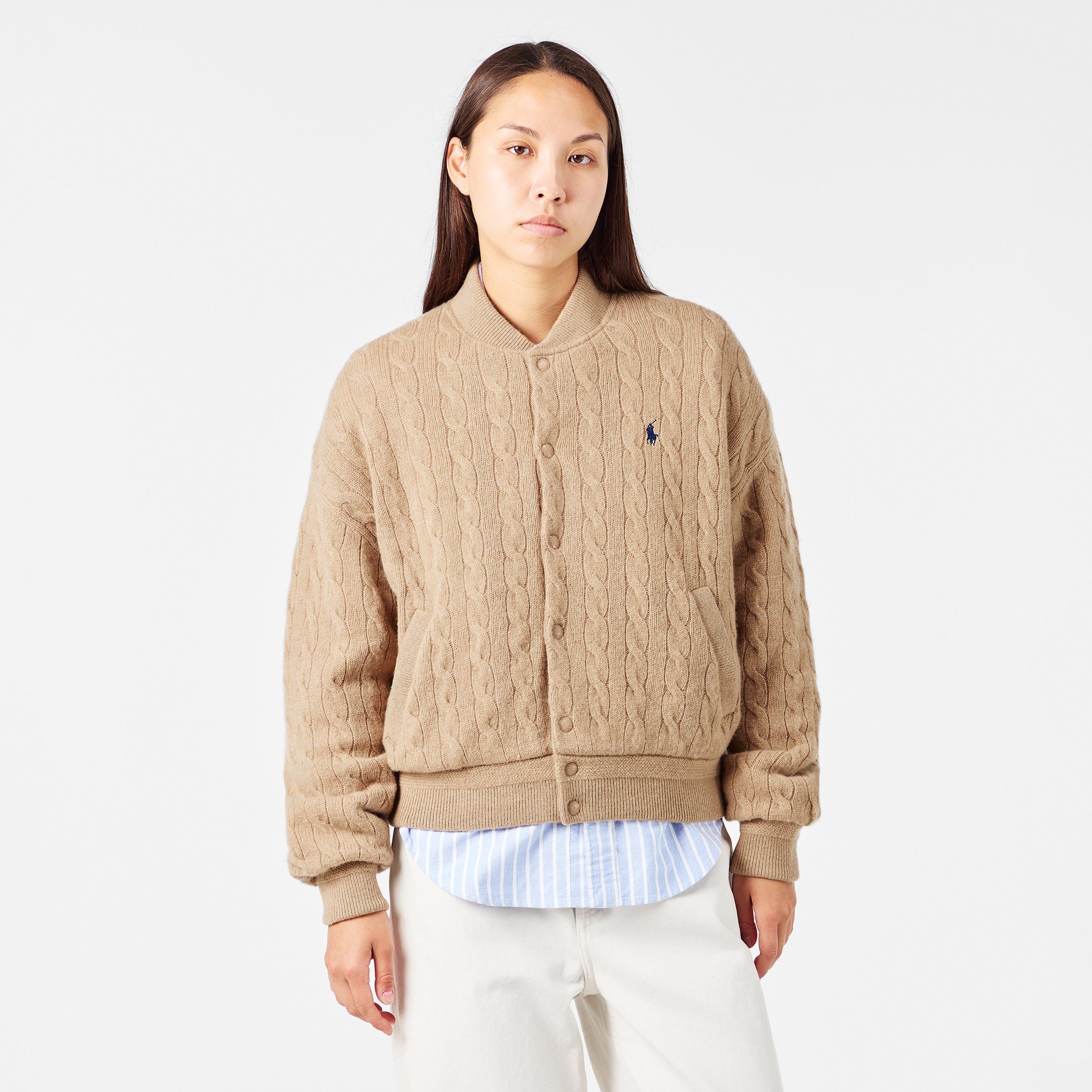 Col Camel - Polo Ralph Lauren - Women's American Style Ribbed Trim Bomber Jacket - 3