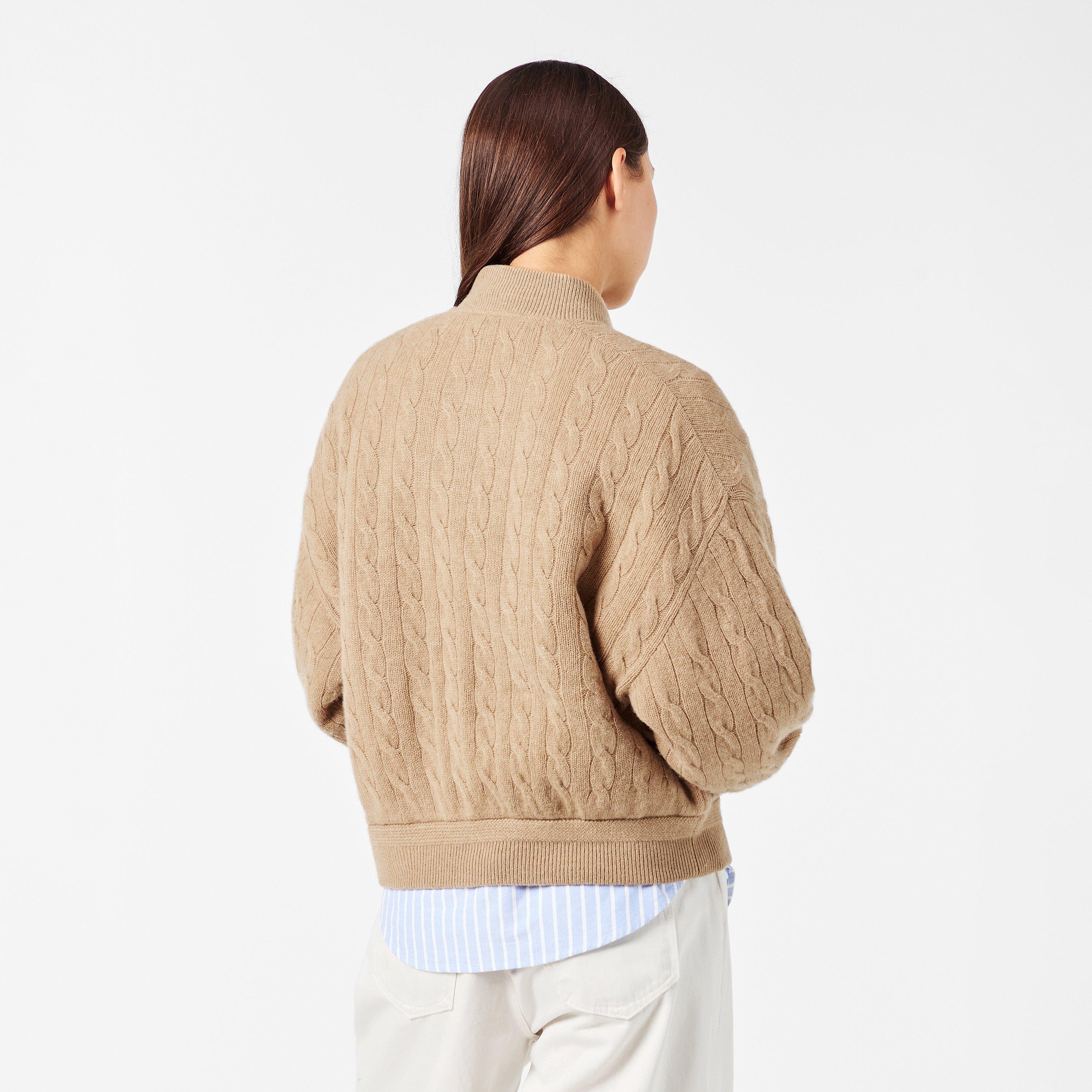 Col Camel - Polo Ralph Lauren - Women's American Style Ribbed Trim Bomber Jacket - 4