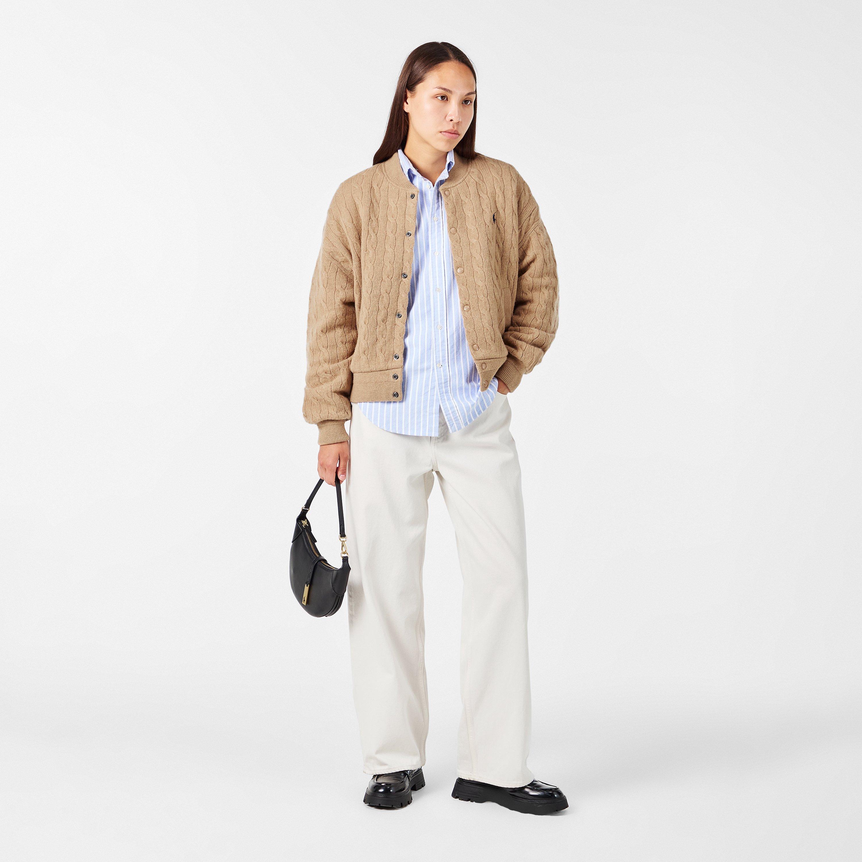 Col Camel - Polo Ralph Lauren - Women's American Style Ribbed Trim Bomber Jacket - 6