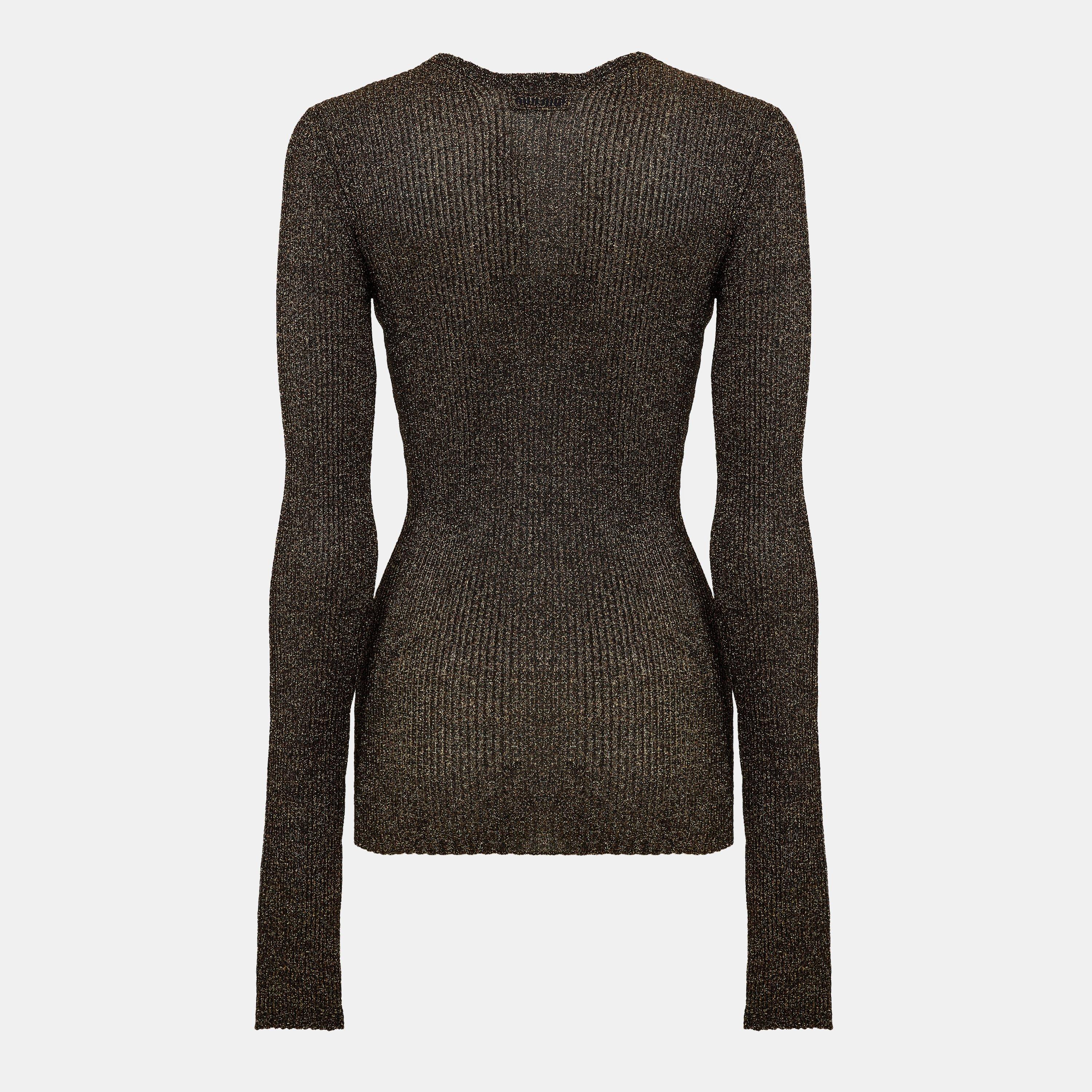 Tabacco - Miu Miu - Women's Ribbed Knitted Top - 2
