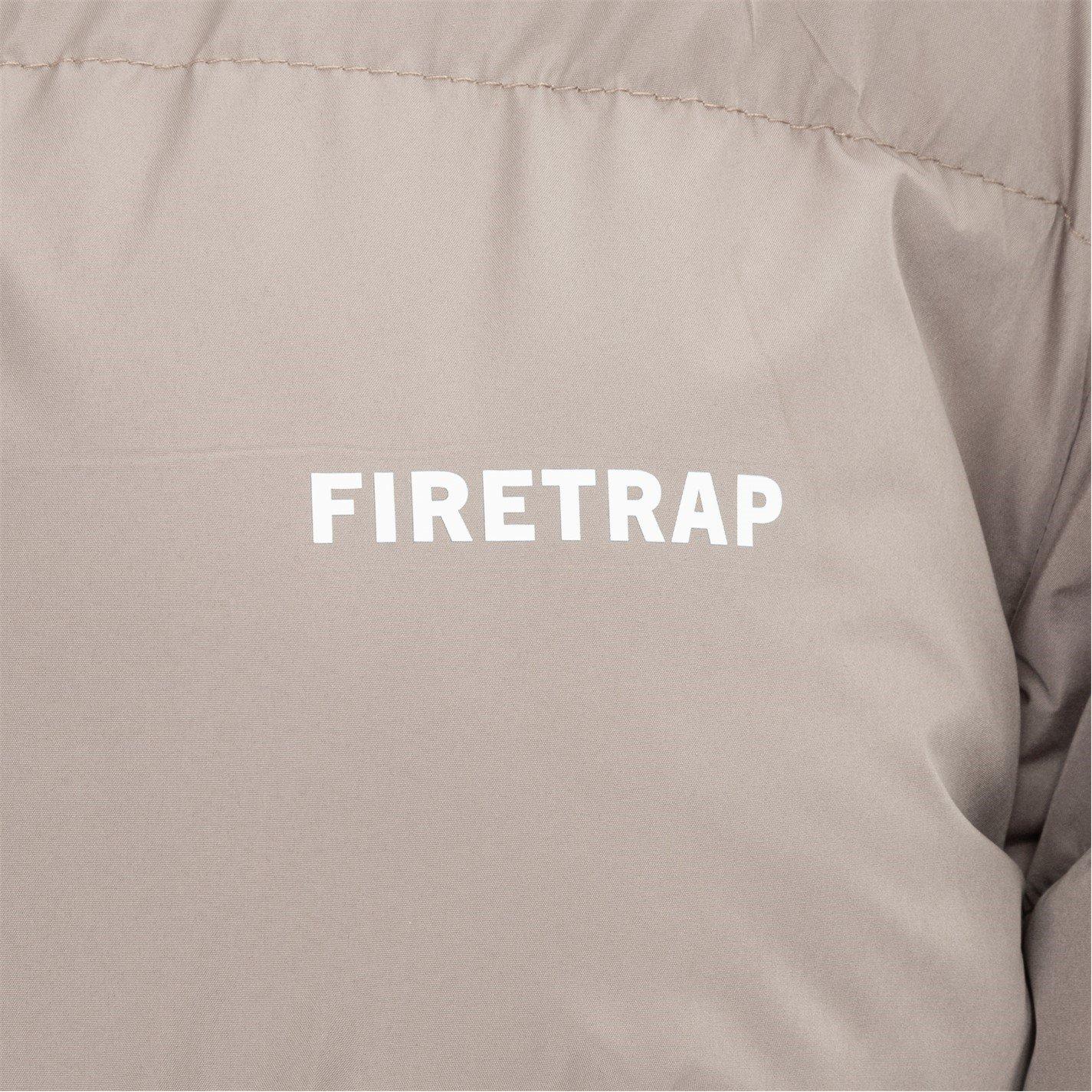 Hellbraun - Firetrap - Hooded Windproof Medium Puffer Jacket - 4