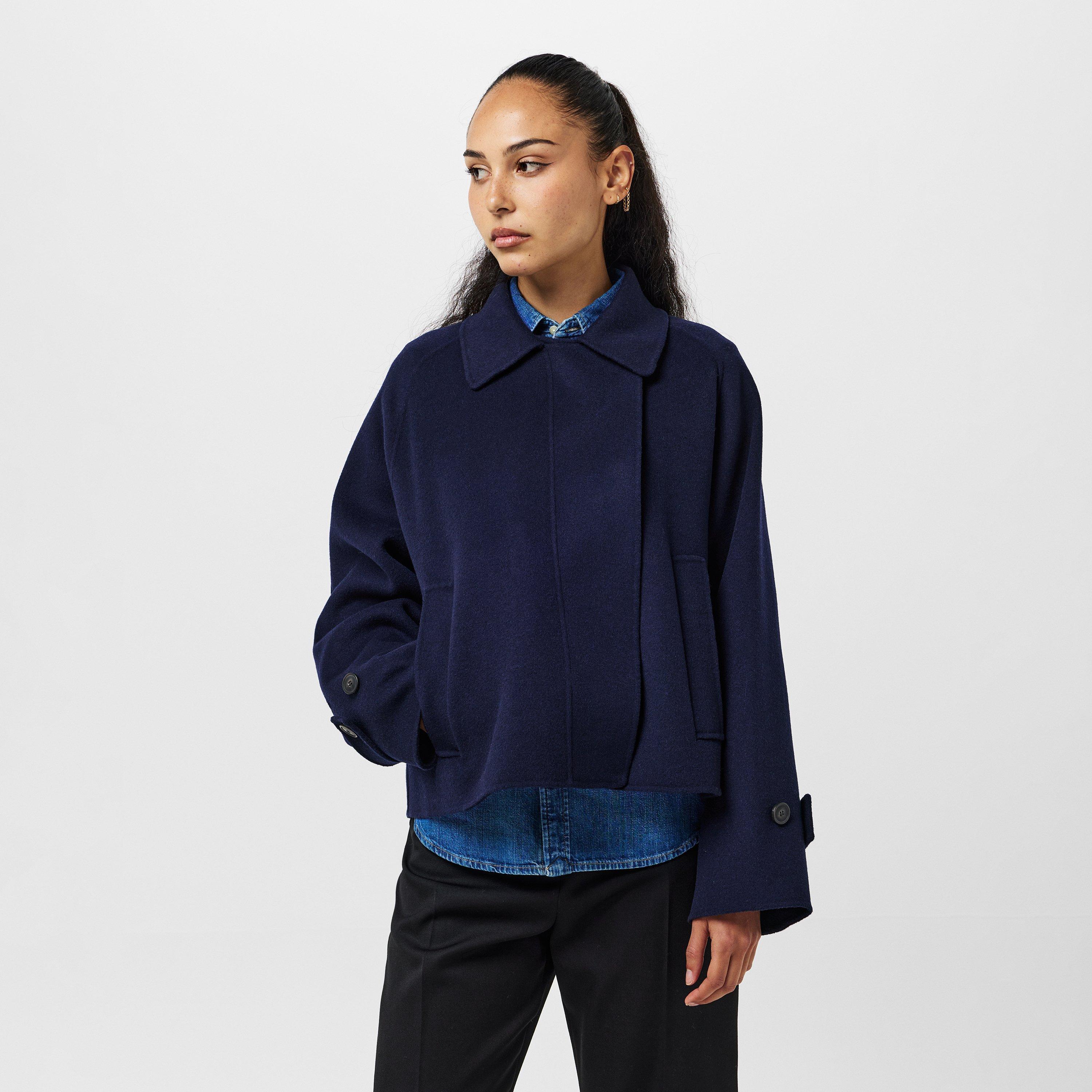 Blu - Weekend Max Mara - Women's Carella Wool Long Sleeve Boxy Fit Pea Coat - 3