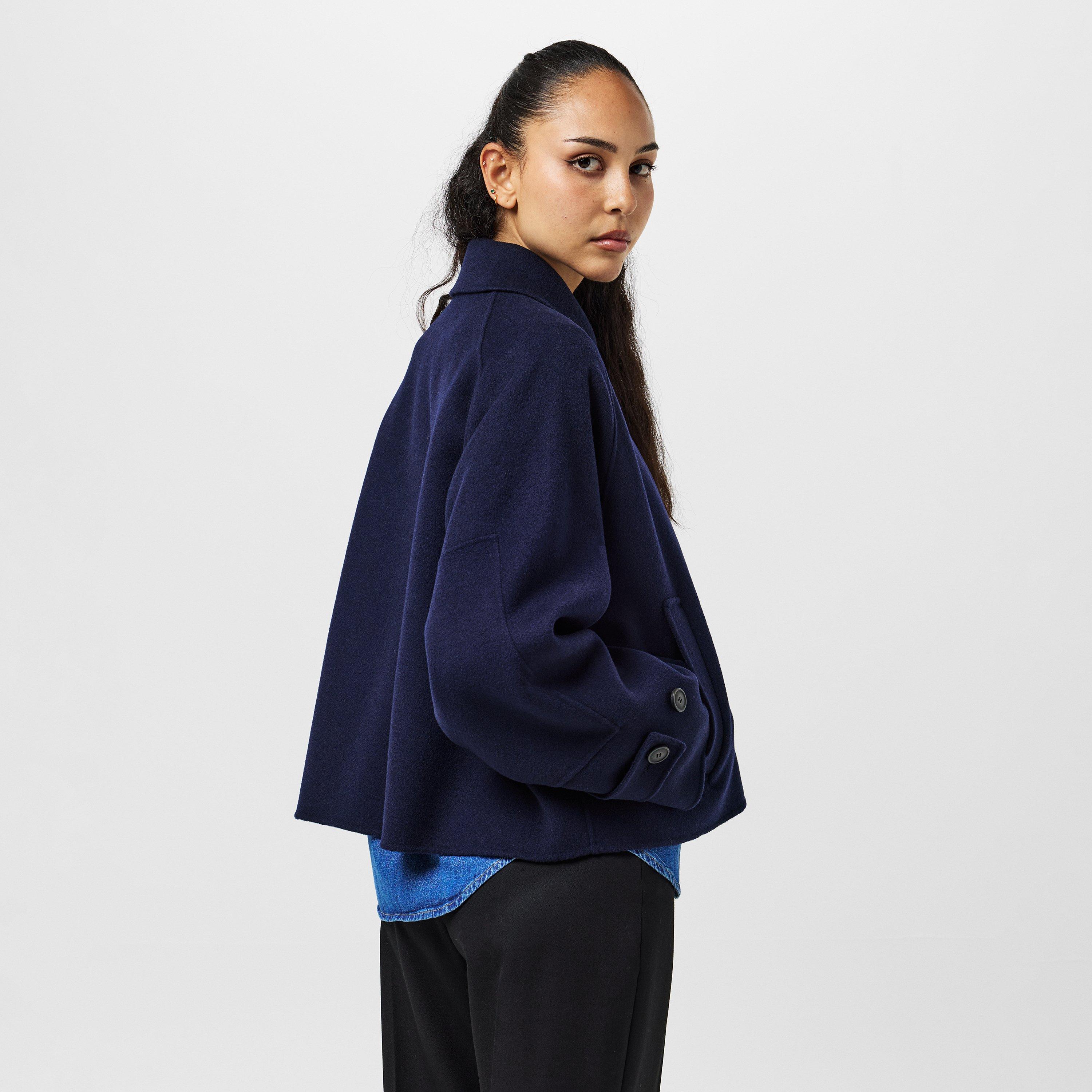 Blu - Weekend Max Mara - Women's Carella Wool Long Sleeve Boxy Fit Pea Coat - 4