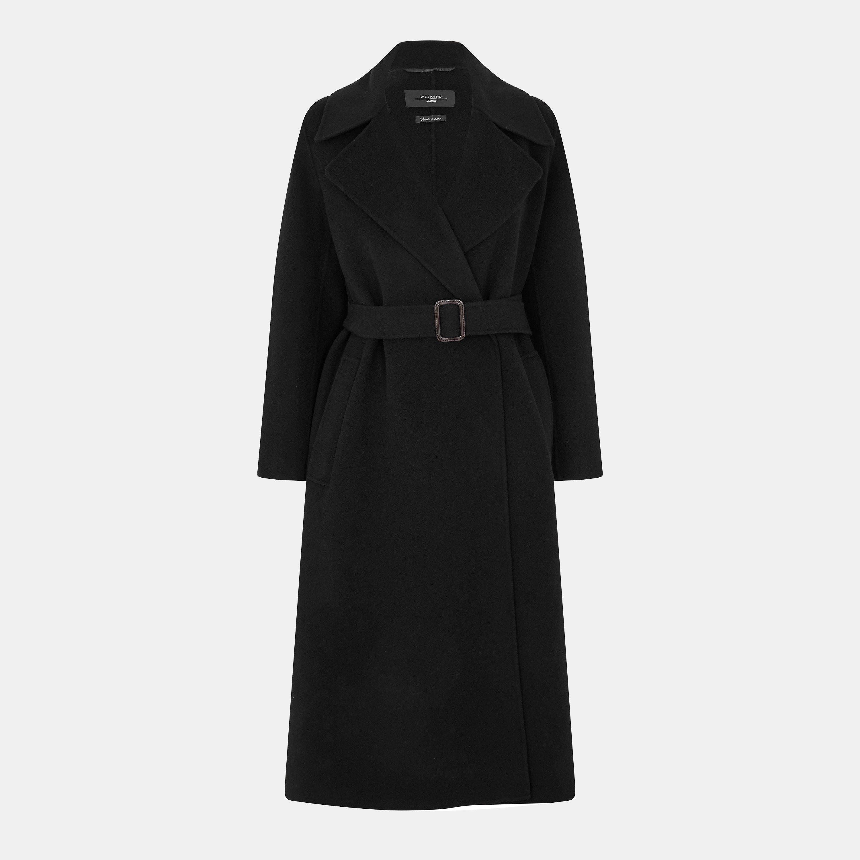 Weekend Max Mara Women's Manu Wool Long Sleeve Longline Overcoat - Nero - Size 10 (S)