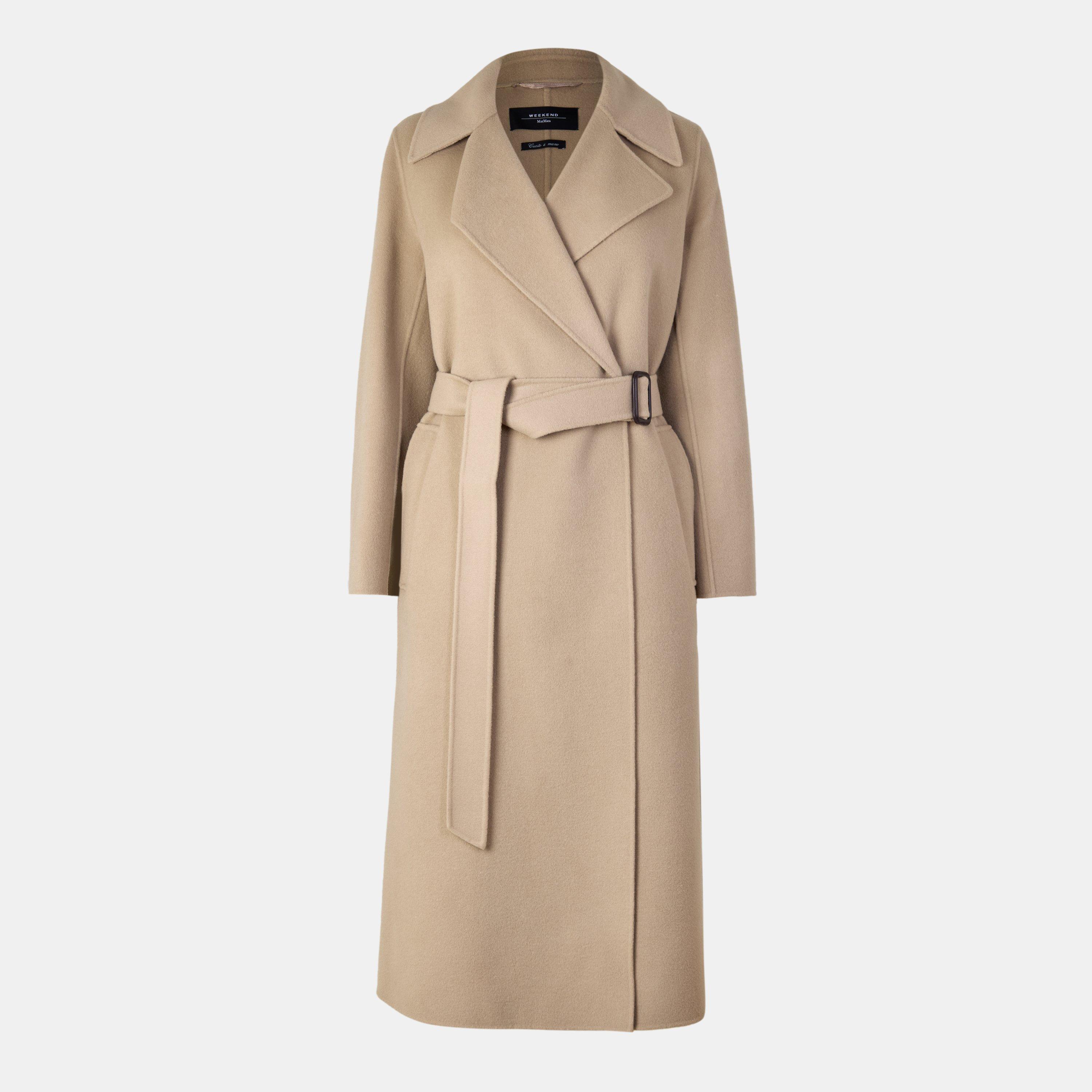 Weekend Max Mara Women's Manu Wool Long Sleeve Longline Overcoat - Beige - Size 8 (XS)